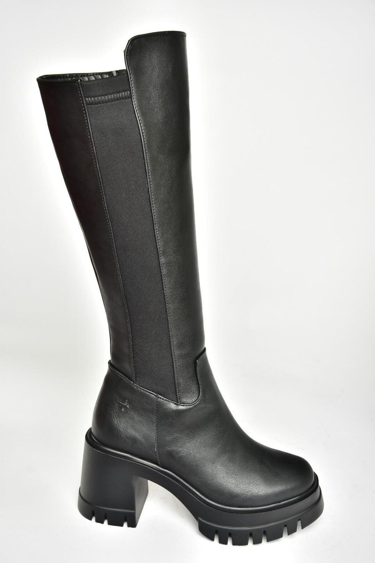 Fox Shoes T973390009 Siyah Kalın Topuklu Kadın Çizme görsel 6