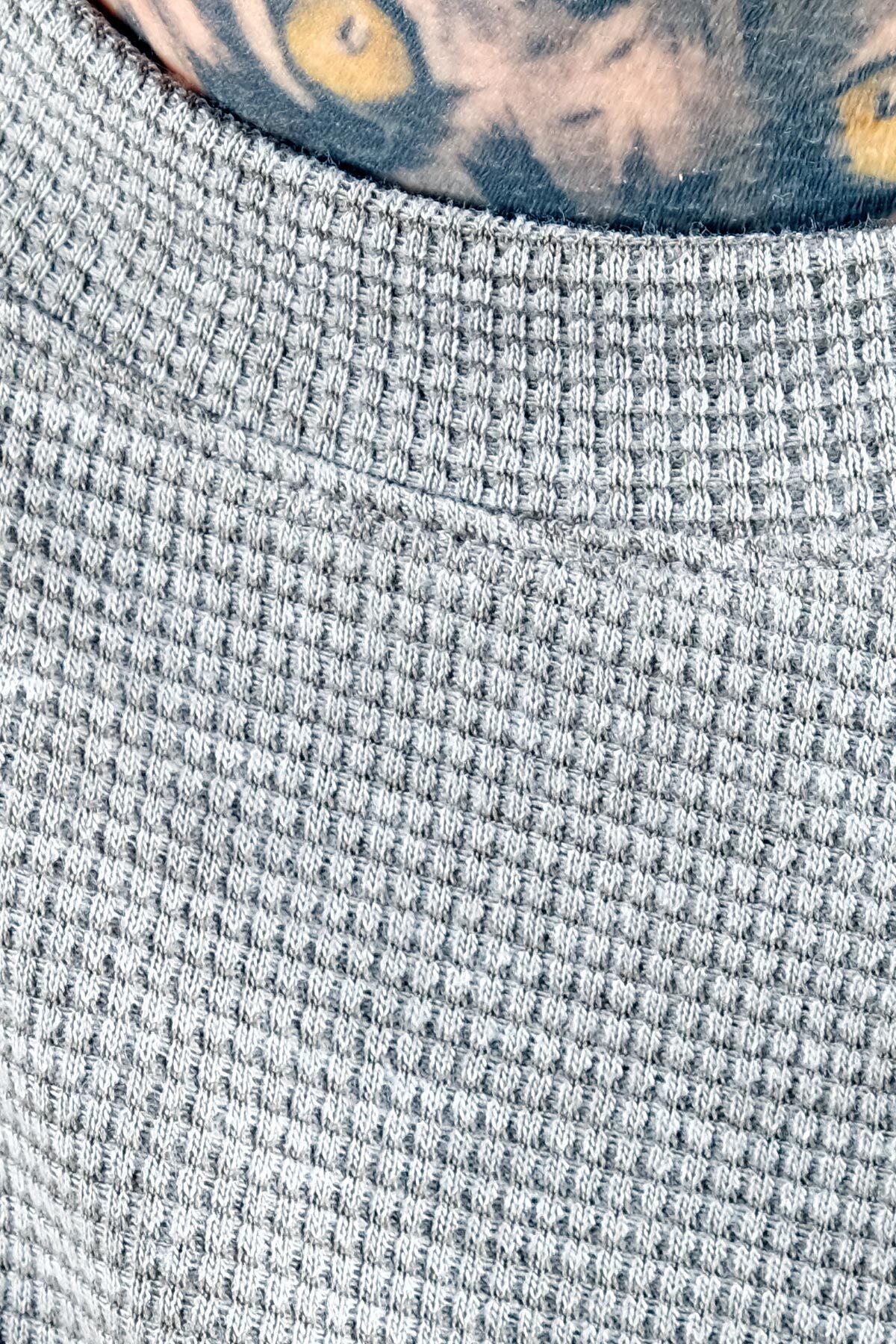 ModeXL Mode XL Büyük Beden Erkek Sweatshirt Bisiklet Yaka Uzun Kol WAFFLE 23460 Haki görsel 4
