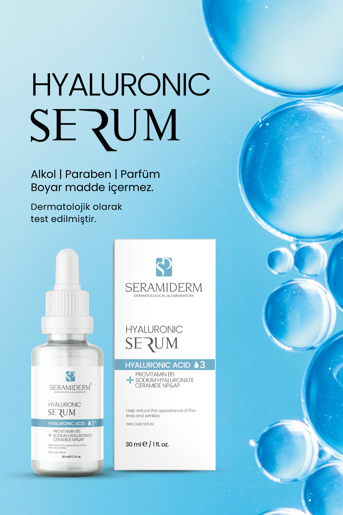 Yoğun Nemlendirme ve Dolgun Görünüm Etkili, Yenileyici Hyalüronik Asit Cilt Serumu 30ml — SR0004 — تصویر 3 از 6