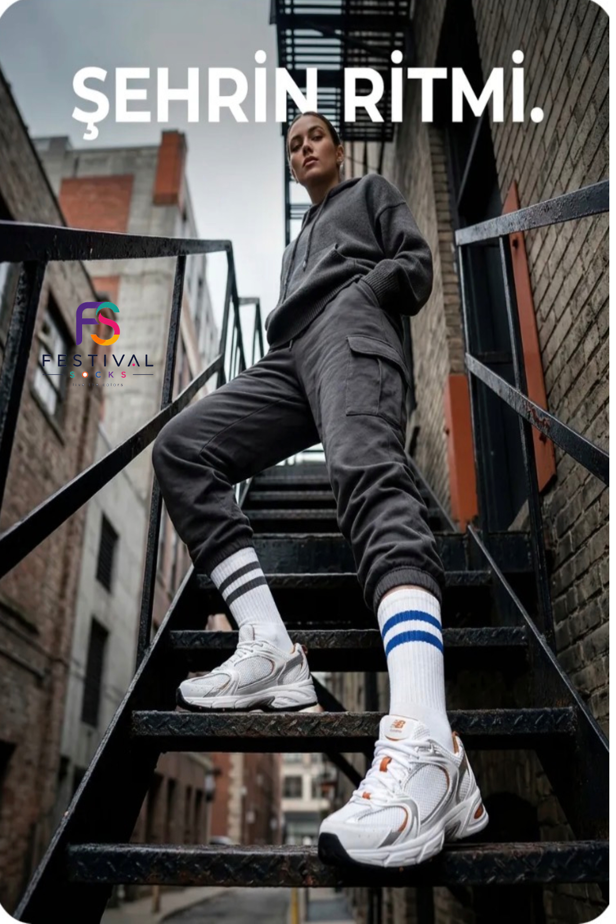 Festival Socks 6 çift Unisex çizgili pamuklu tenis kolej çorap seti görsel 5