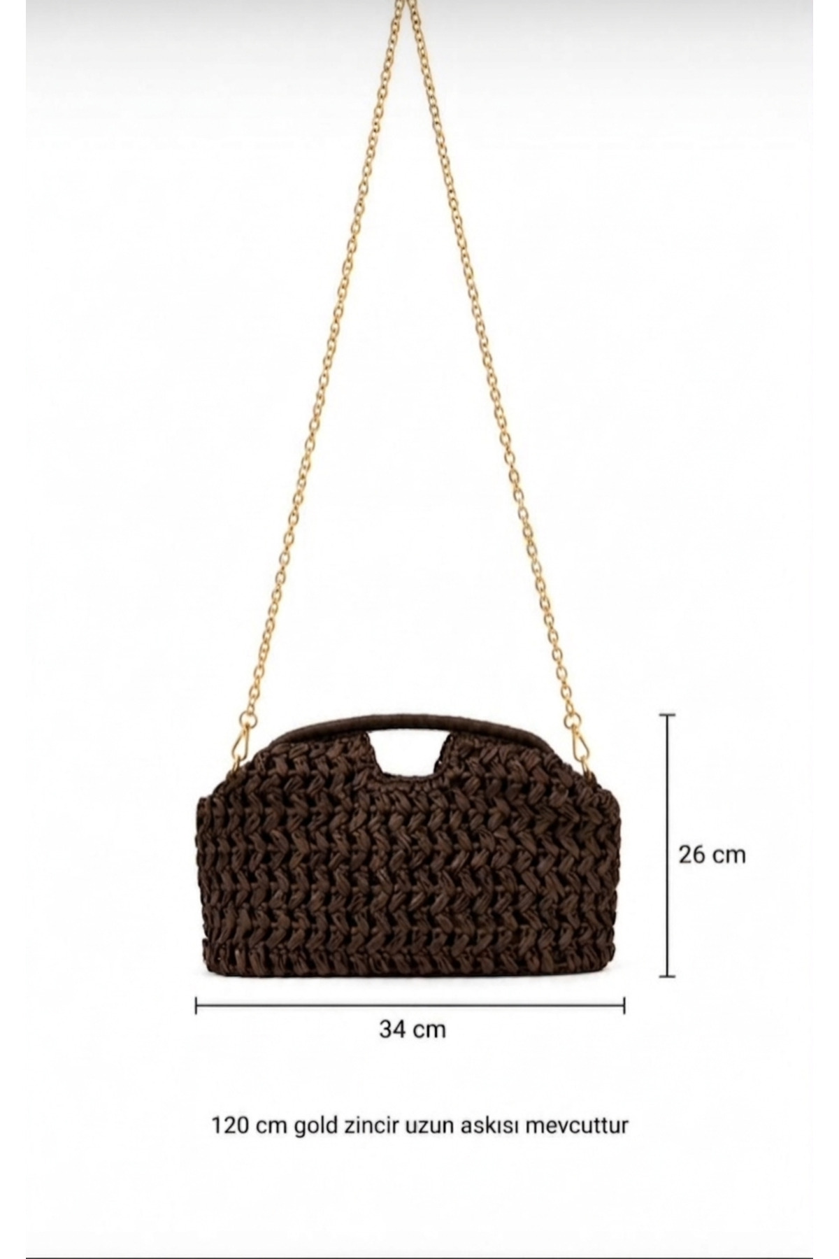 Gogoey Doğal Hasır Lif Clutch Kadın El ve Omuz Çanta görsel 4