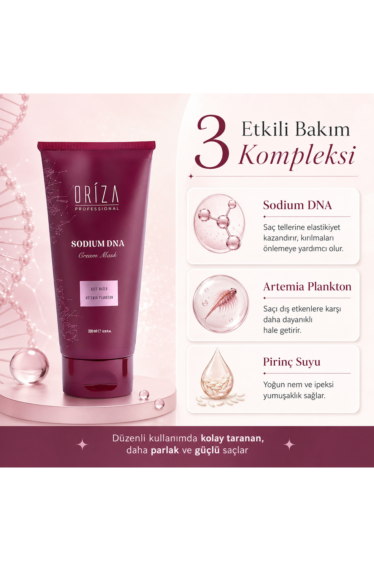نرم‌کننده موی سری سدیم DNA | ترمیم‌کننده، مغذی و نرم‌کننده — ORZ-DNA-CREAM — تصویر 2 از 4