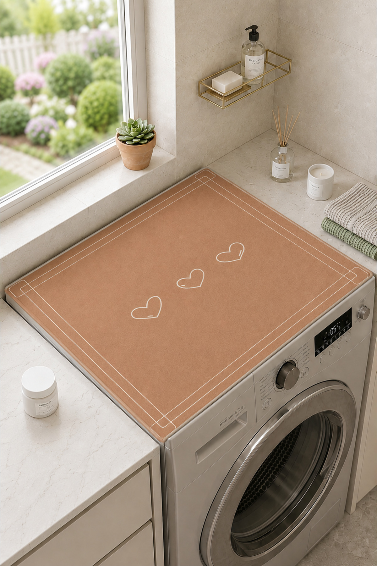 Washing Machine Dryer Cover Protection Pad Liquid Proof Mat Anti-Slip Washable