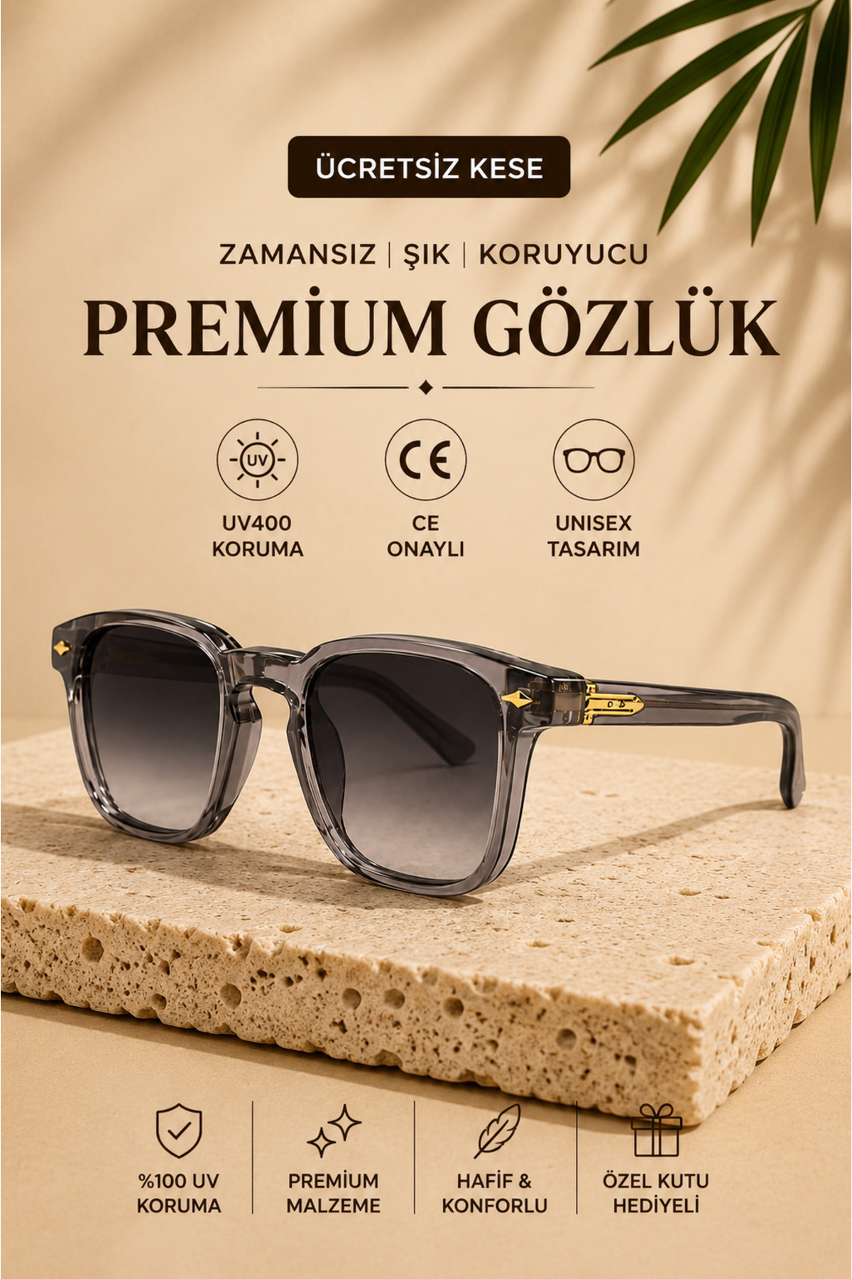 WATCHOFROYAL Royal Eyewear RE981 Gri Güneş Gözlüğü