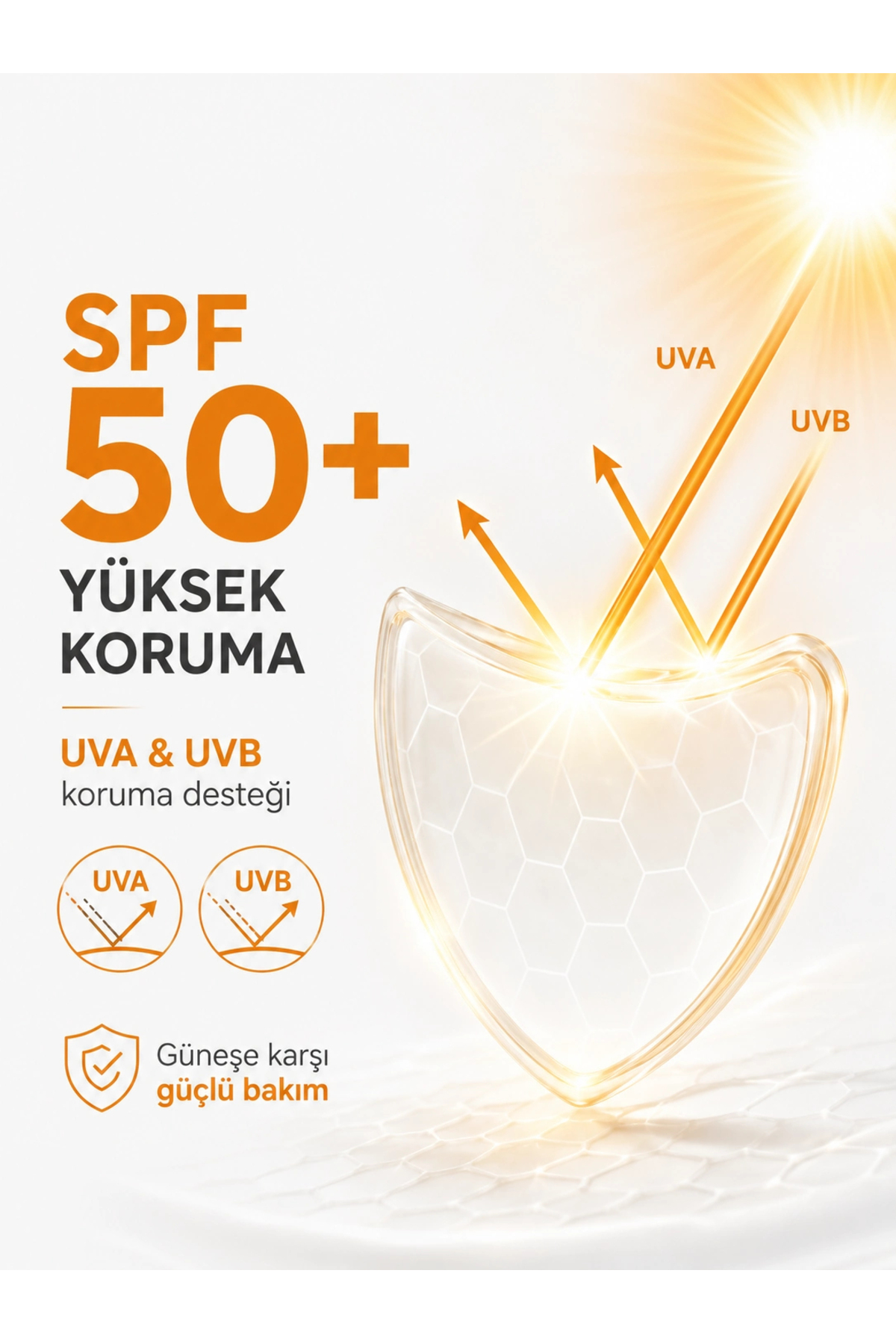 SPF 50+ Güneş Koruyucu Sun Milk 200 ml, Beyaz İz Bırakmayan Su Bazlı Hafif Dokulu C Vitaminli ve Hyaluronik Asitli Güneş Sütü — DDE.09.002 — تصویر 2 از 8