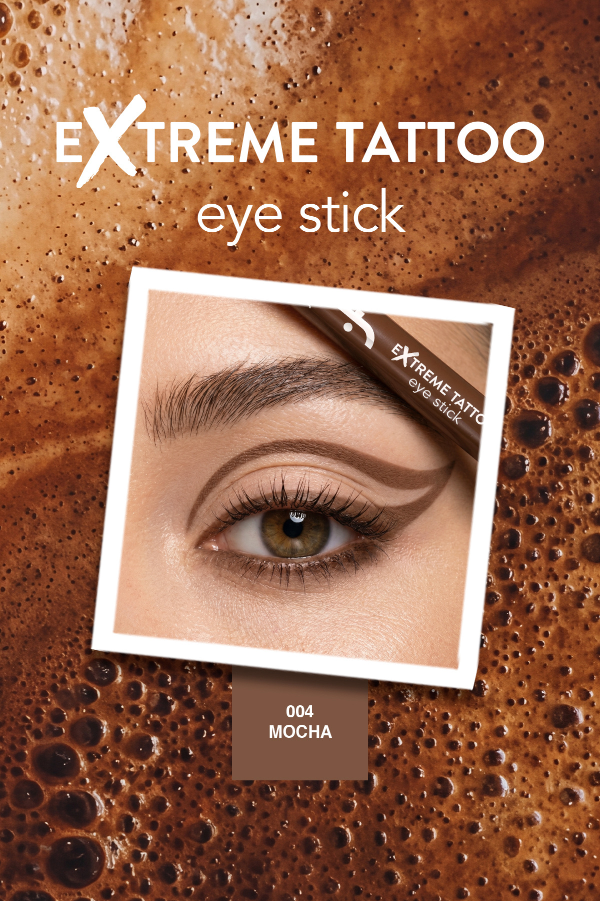 Extreme Tattoo Mat Asansörlü Kalemtıraşlı Jel Göz Kalemi & Far Stick - 004 Mocha — قهوه‌ای 10049 — تصویر 7 از 9