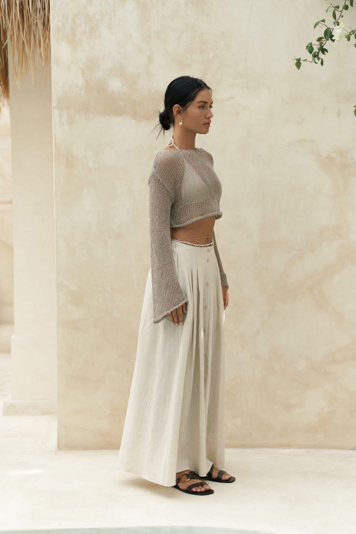 BOHEMAİ Daisy Vizon İnce Triko Crop görsel 3