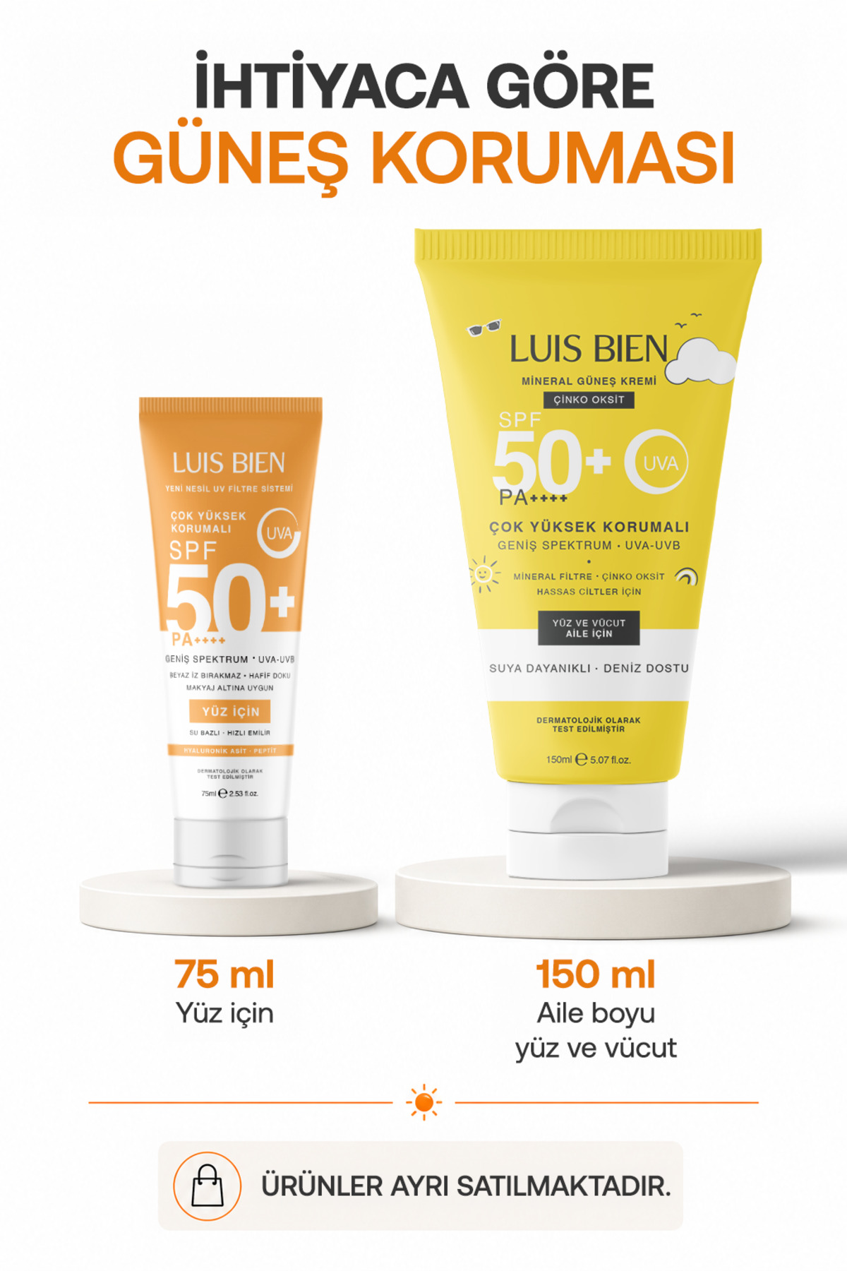 Anıl Güler Su Bazlı Yüz Güneş Kremi SPF 50+ PA++++ 75 ml - Non Komedojenik Leke Karşıtı Yüksek Koruyucu, Yağsız | Makyaj Altı Güneş Kremi | Yapmayan Güneş Kremi | Hassas Cilt — LUU191 — تصویر 8 از 8