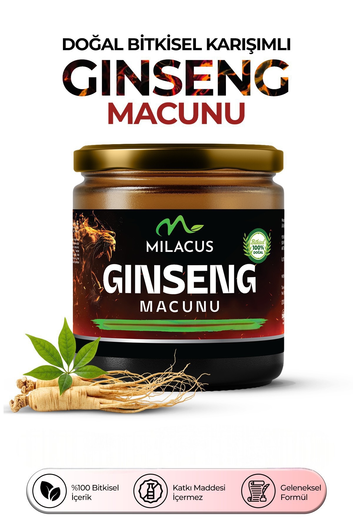 milacus Ginseng macunu Çakşırotu,demirdikeni,kore ginseng bitkisel ekstraktlı ginseng macunu 230gr — mls2