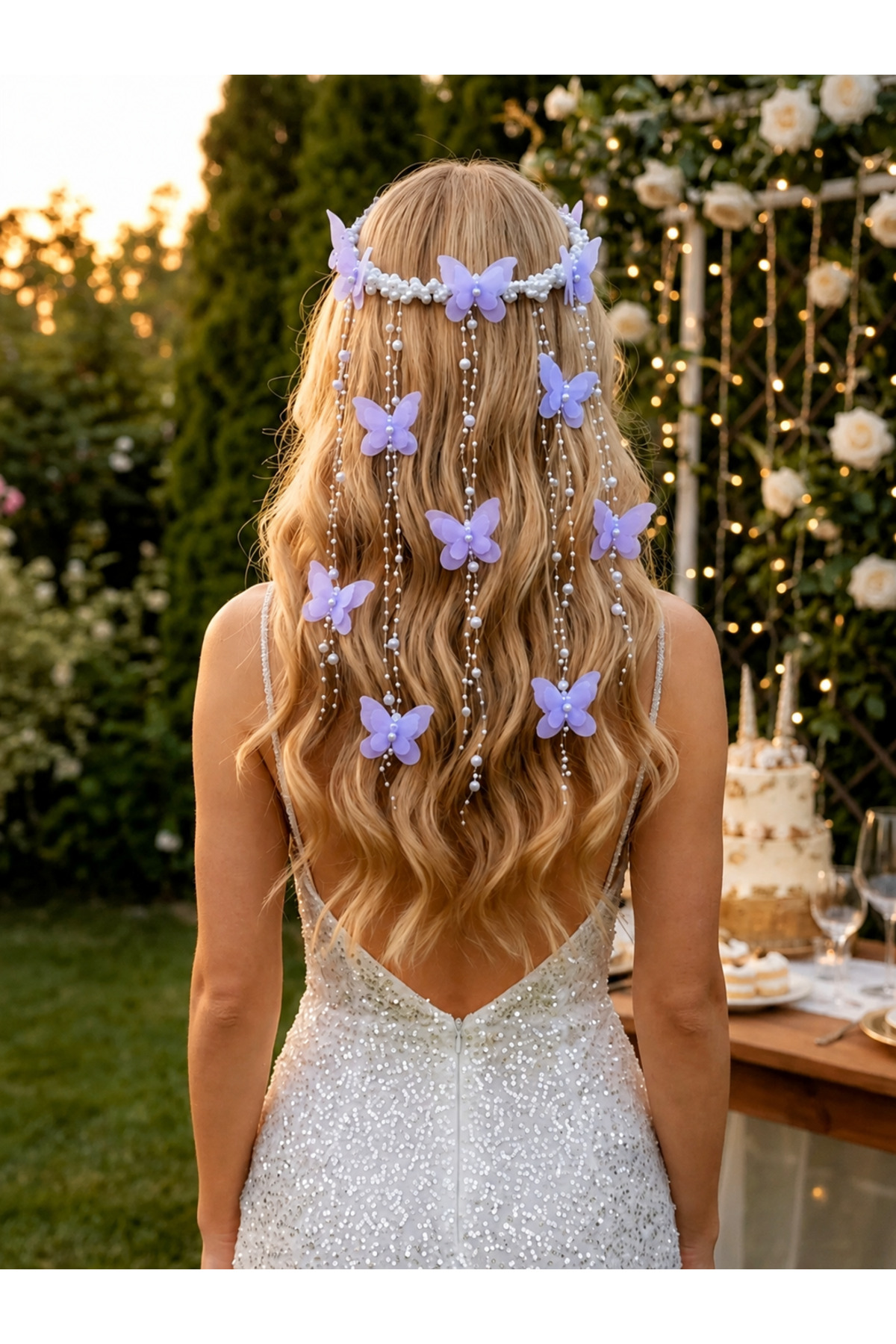 Refika hanging Pearl 3D butterfly Bowtie graduation crown bride ,wedding, bridesmaid,engagement,puerperal,party crown,hair accessory , children's crown