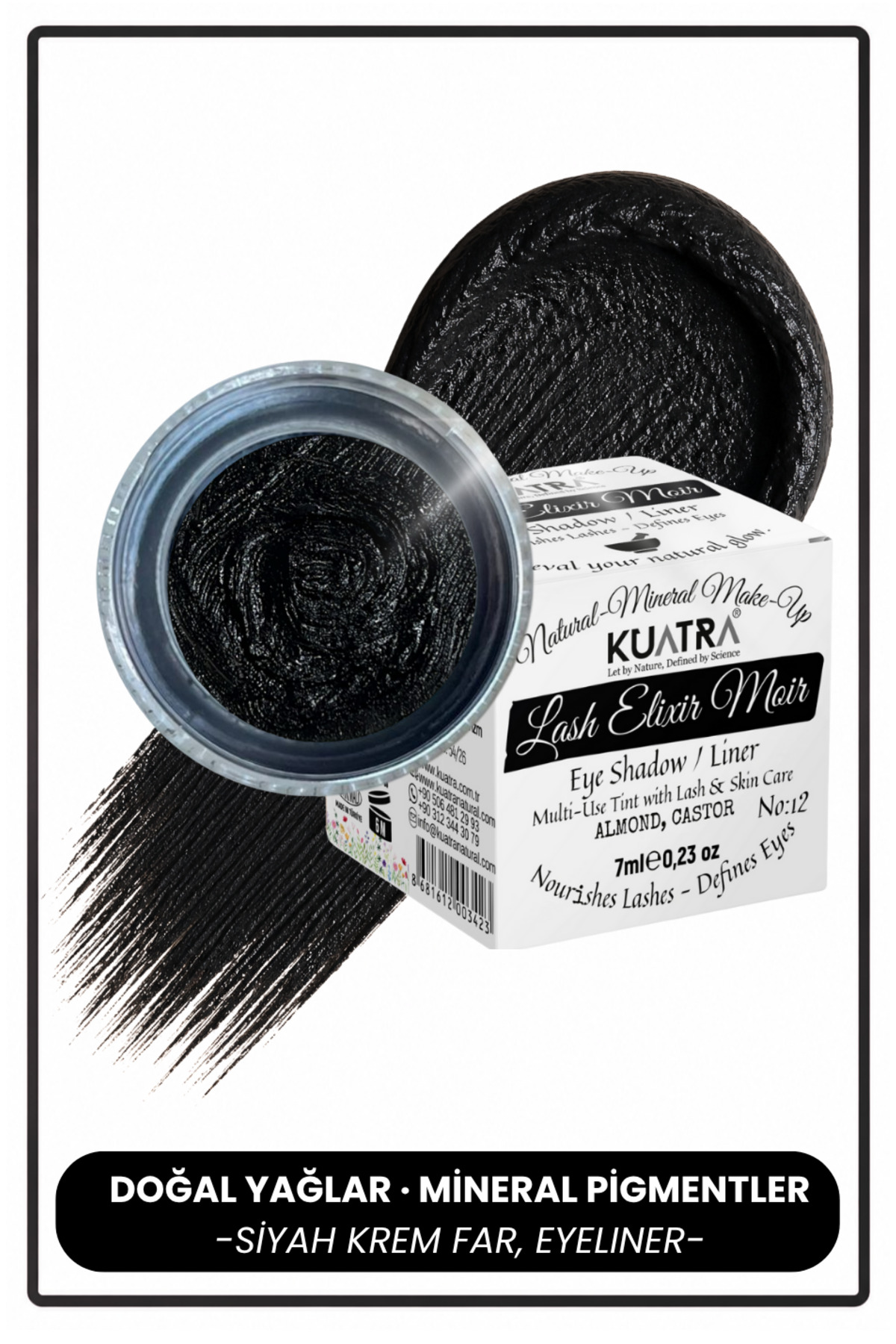 KUATRA Lash Elixir Noir Eye Shadow/Liner Multi-Use Tint with Lash &Skin Care — مشکی 12