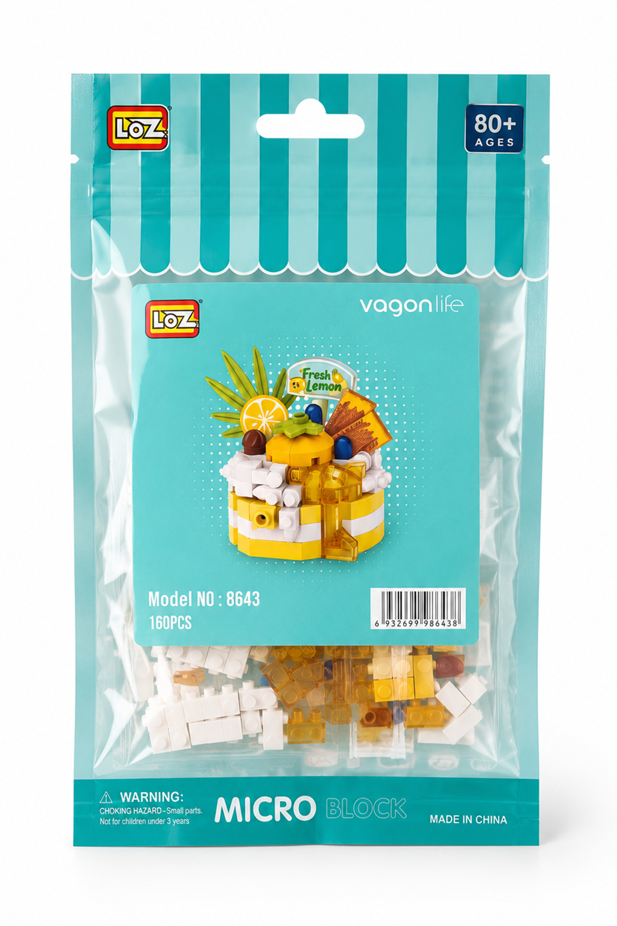 Loz LZ-8643 LİMONLU PASTA 160 PARÇA BLOCK OYUNCAK-MİNİ POŞET