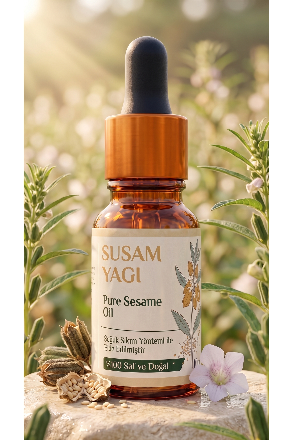 Susam Yağı 10 ml / Soğuk Sıkım / %100 Saf Ve Doğal / Sesame Seed Oil — A1-Susam-yag-10 — تصویر 6 از 8