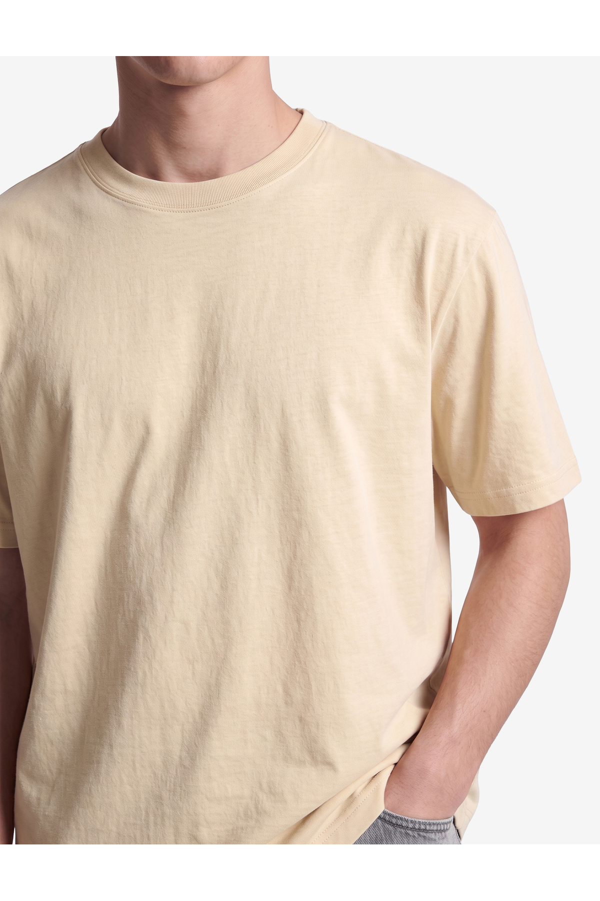 Koton Pamuklu Kısa Kollu Bisiklet Yaka Slim Fit Erkek Basic Tişört görsel 4