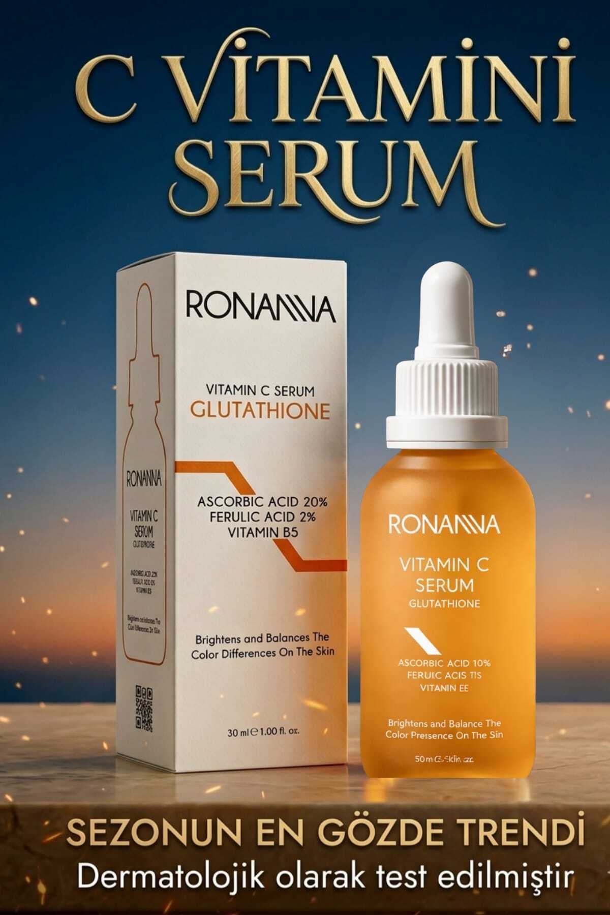 C Vitamini Serum Leke Karşıtı,Aydınlatıcı,Nemlendirici Cilt Tonu Eşitleyici %20 Ascorbic Acid30ml — 10006