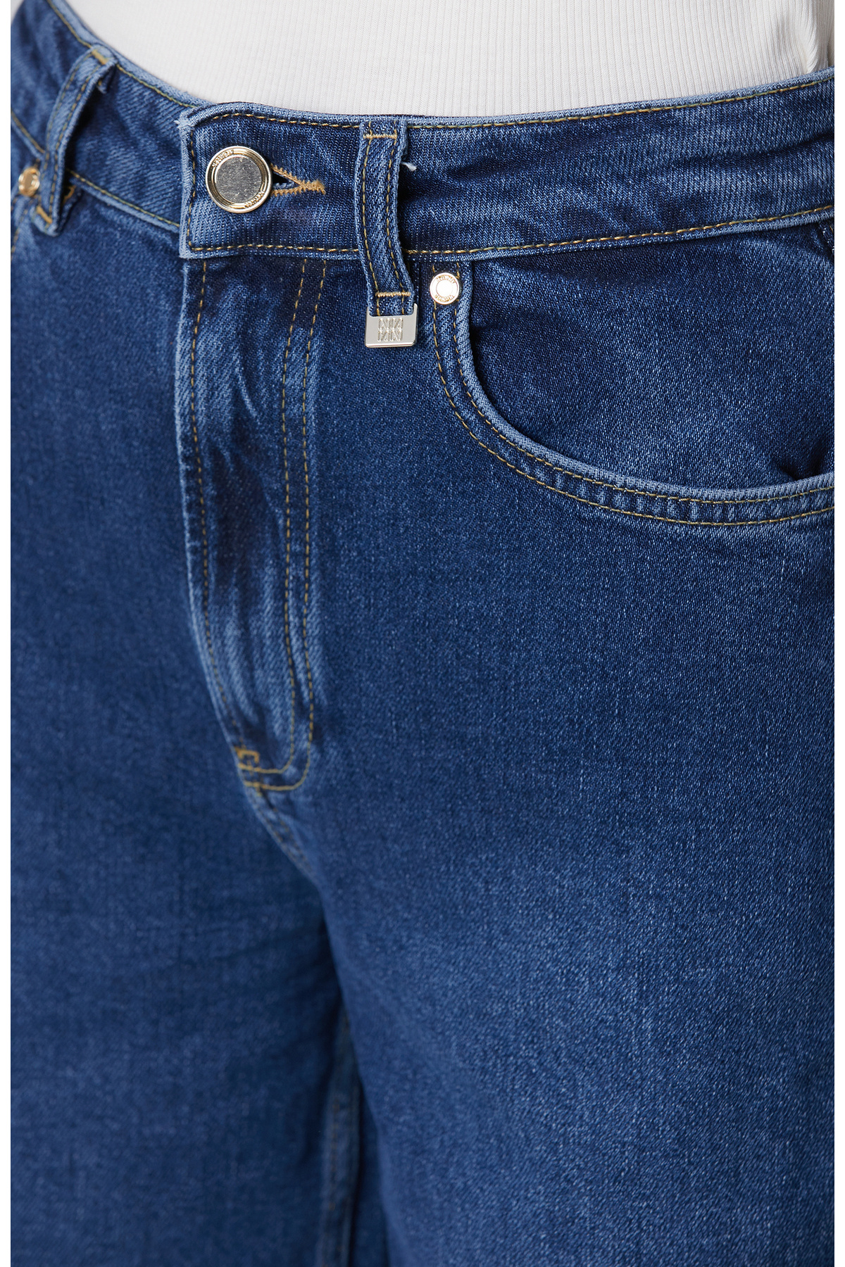 Network İndigo Geniş Paça Detaylı Denim Pantolon görsel 6