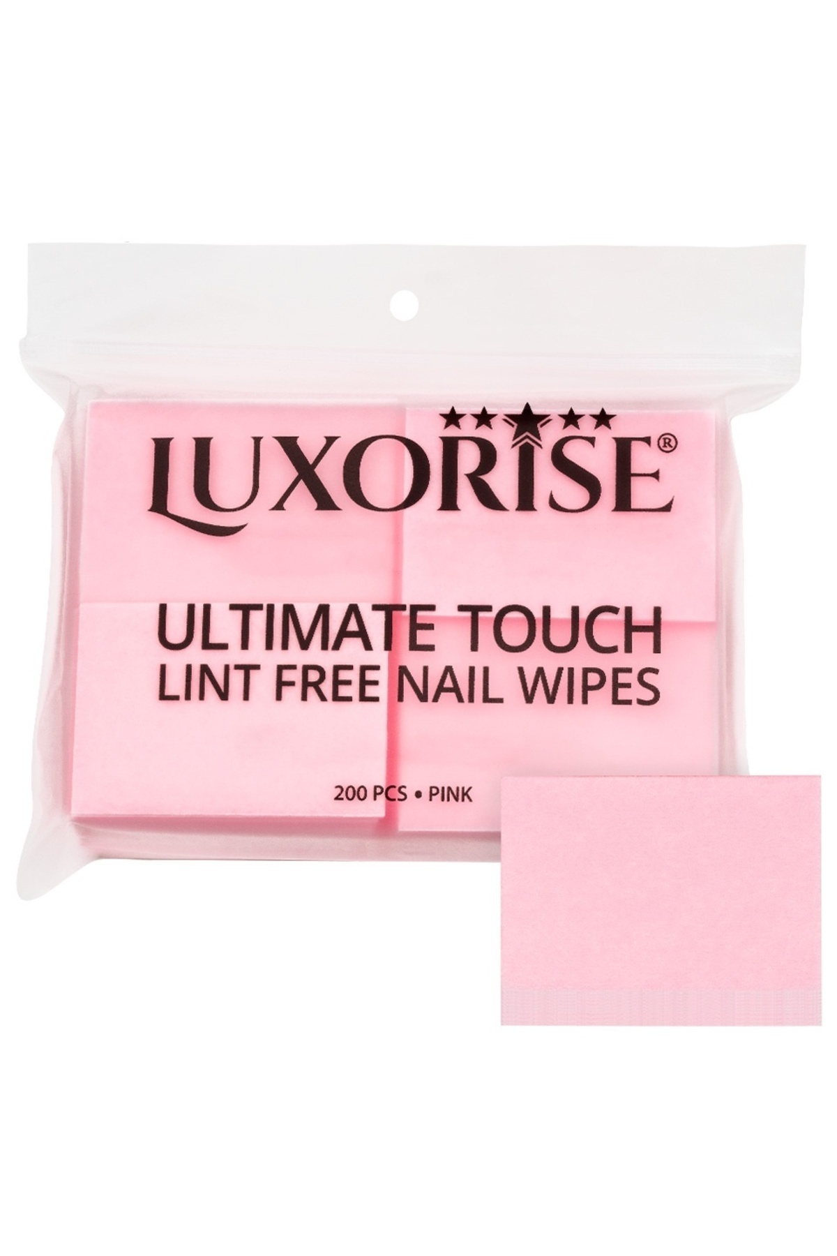 LUXORISE Șervețele Ultimate Touch pentru unghii, cu strat dublu, 200 bucăți, Roz