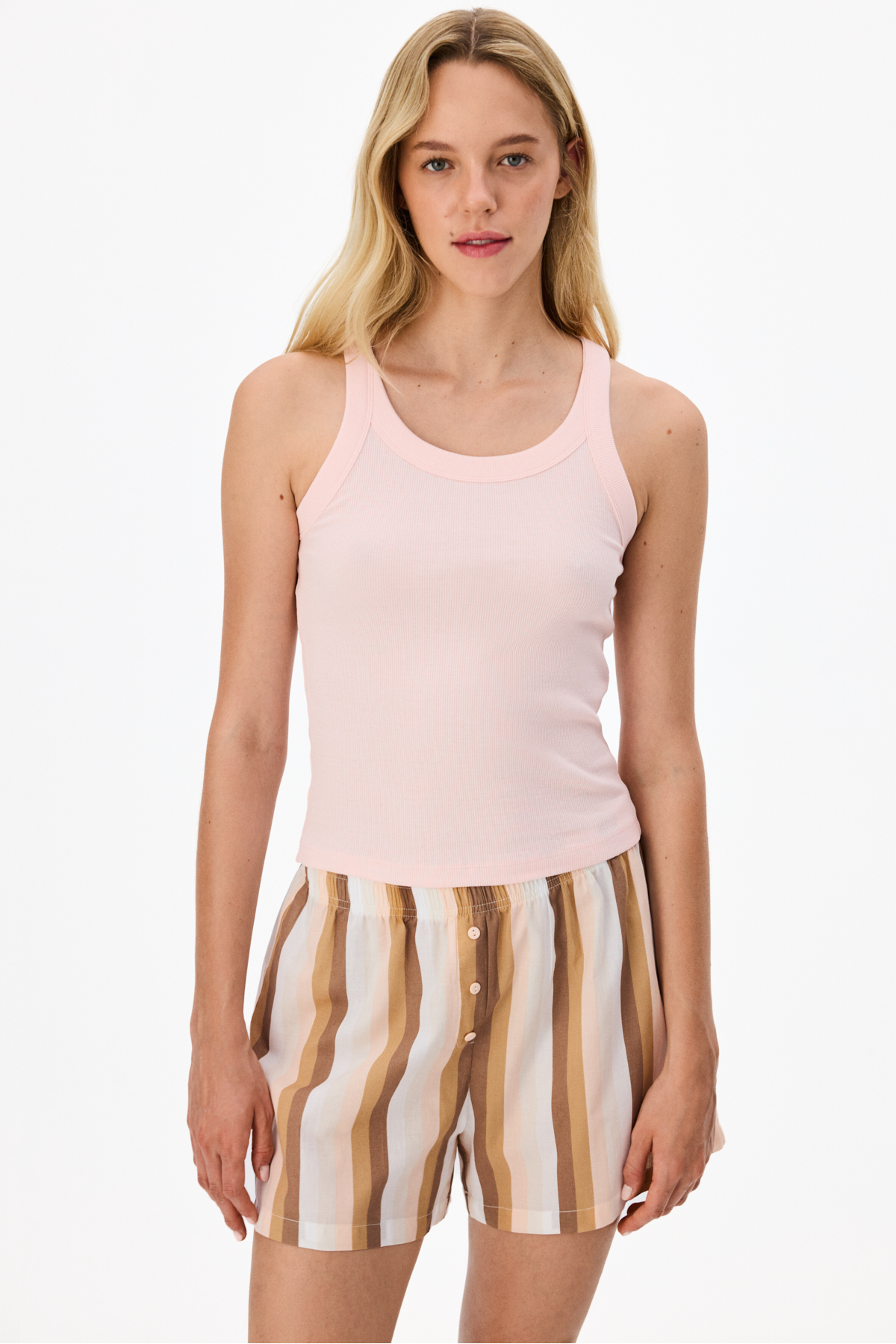Penti Pink Isla Striped Shorts Pajama Set