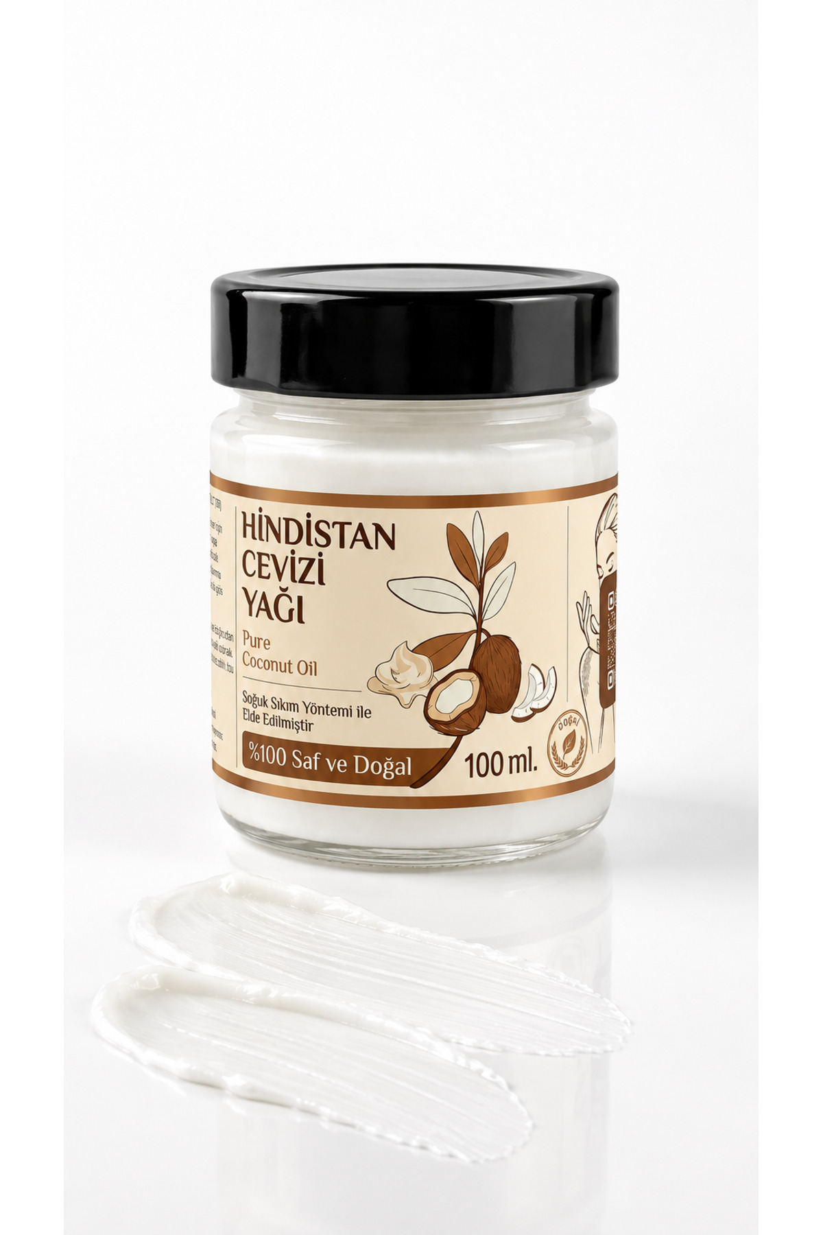 100 ml Saf Hindistan Cevizi Yağı / Soğuk Sıkım / %100 Saf Ve Doğal / Coconut Oil — 100-ml-hindistan-cv-yag — تصویر 2 از 8