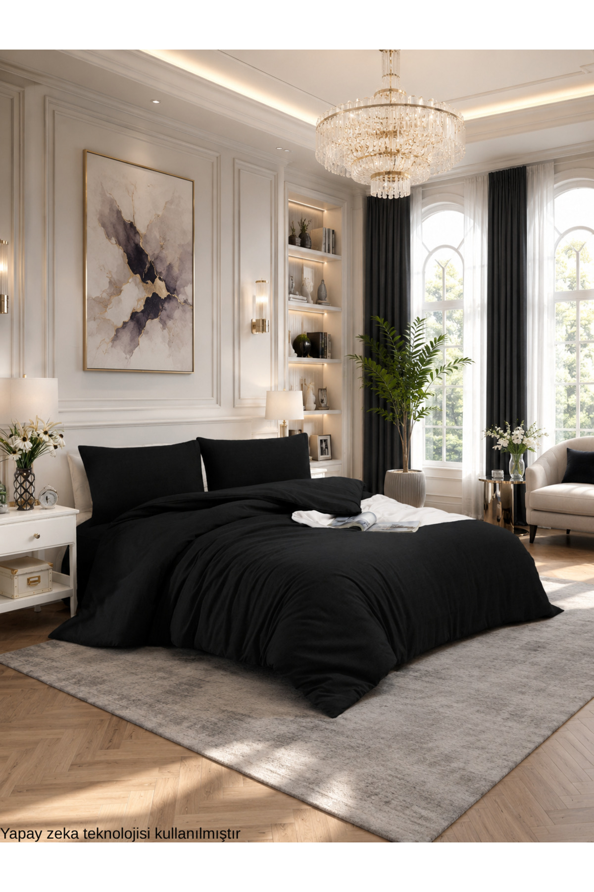 ELY PARKER Battal Boy Nevresim Takımı (180x200 Lastikli Çarşaf+yorgan Kılıfı+yastık Kılıfı)