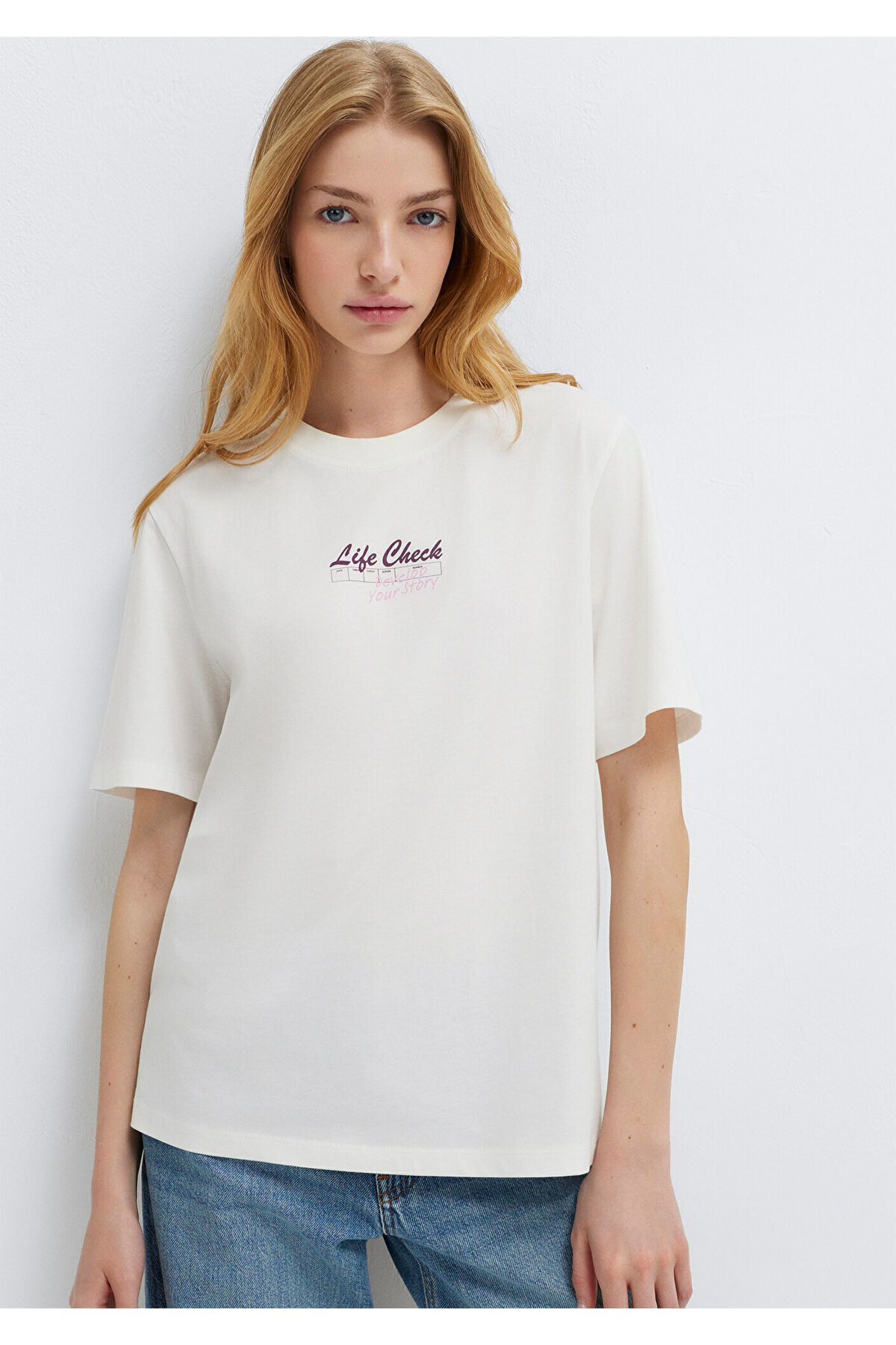 Mavi Printed Ecru T-Shirt Regular Fit / Normal Cut 1613896-70057