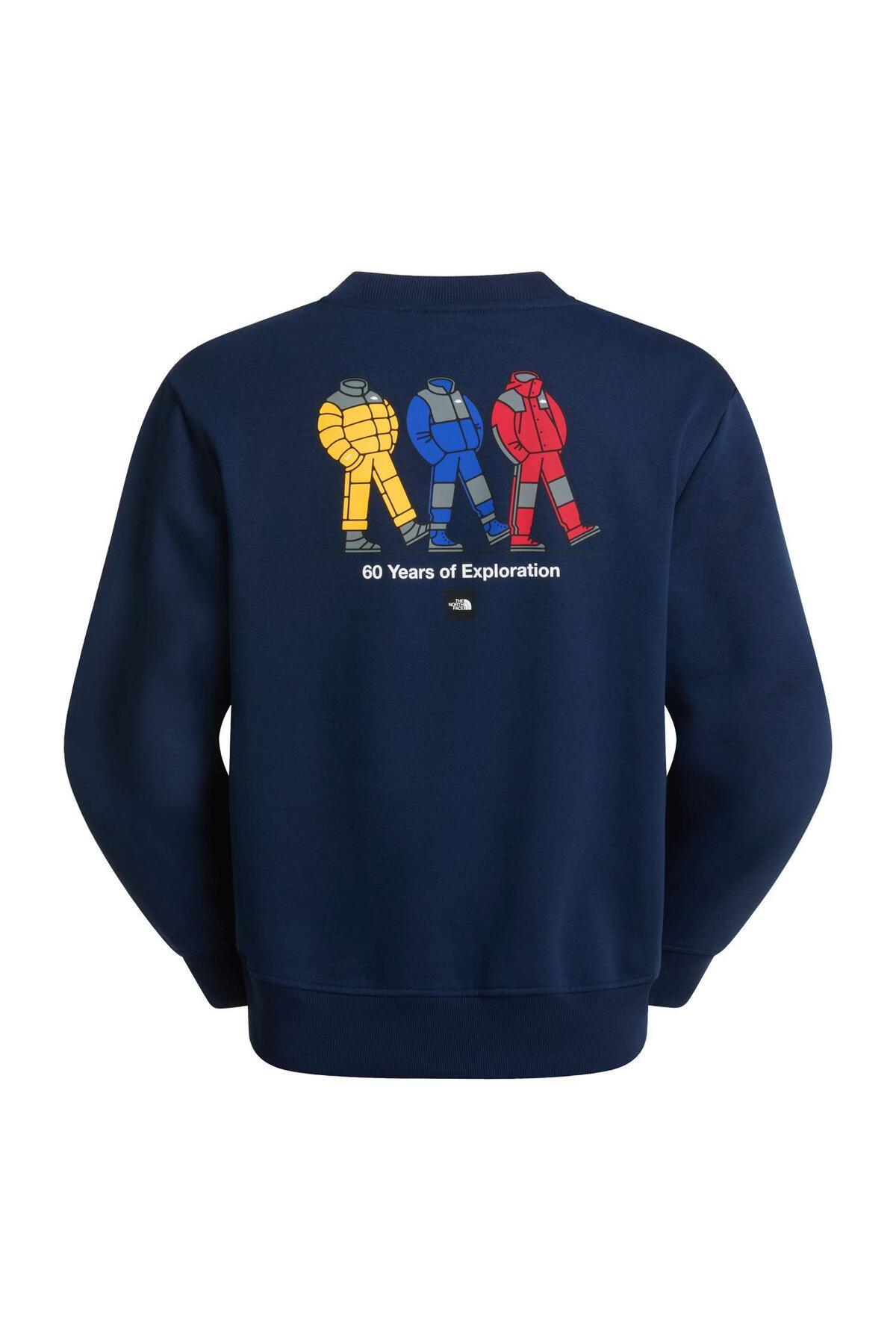 THE NORTH FACE U TNF CELEBRATION RELAXED CREW-GRAPHIC Erkek Sweatshirt NF0A8GAT8K21 Lacivert-L görsel 5
