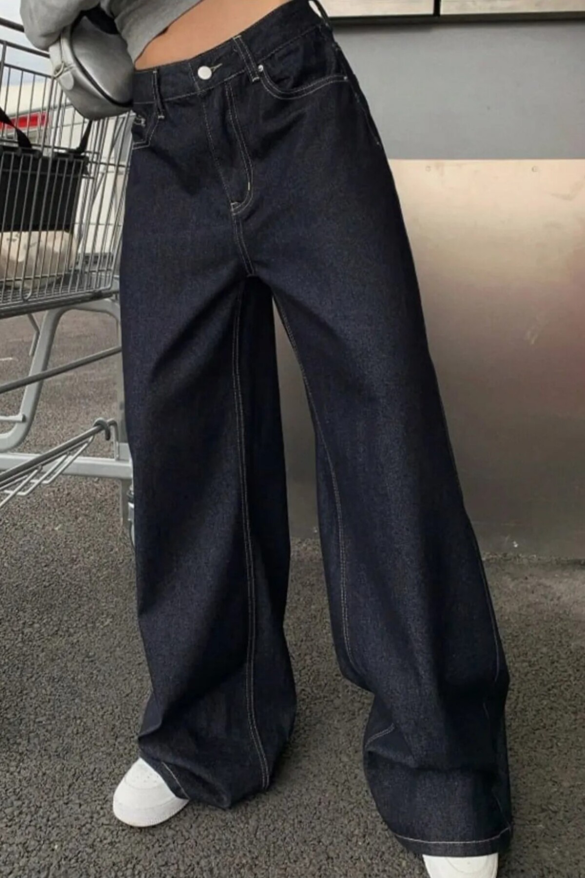 Genel Markalar Lacivert - Baggy Kot Pantolon görsel 2