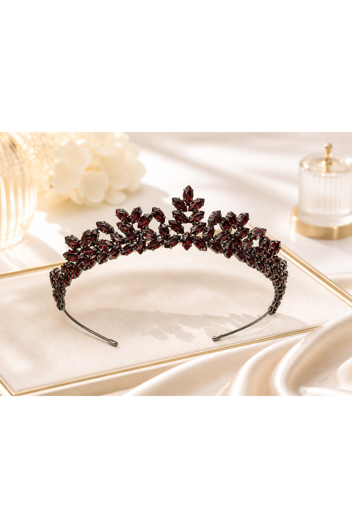 Stylish And Elegant Wedding And Engagement Bridal Crown With Crystal Gemstone