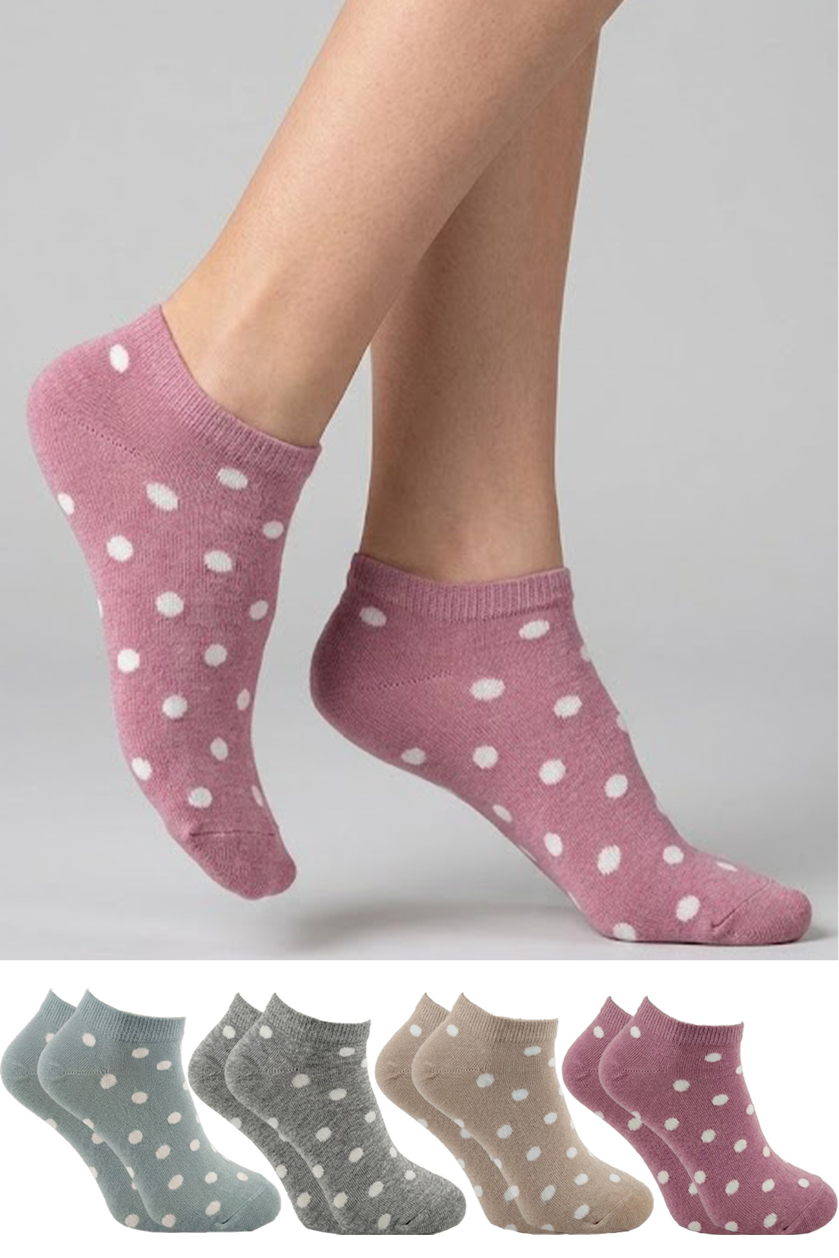 Women's Toe Seamless Cotton Booties Socks Colorful 4-Pack