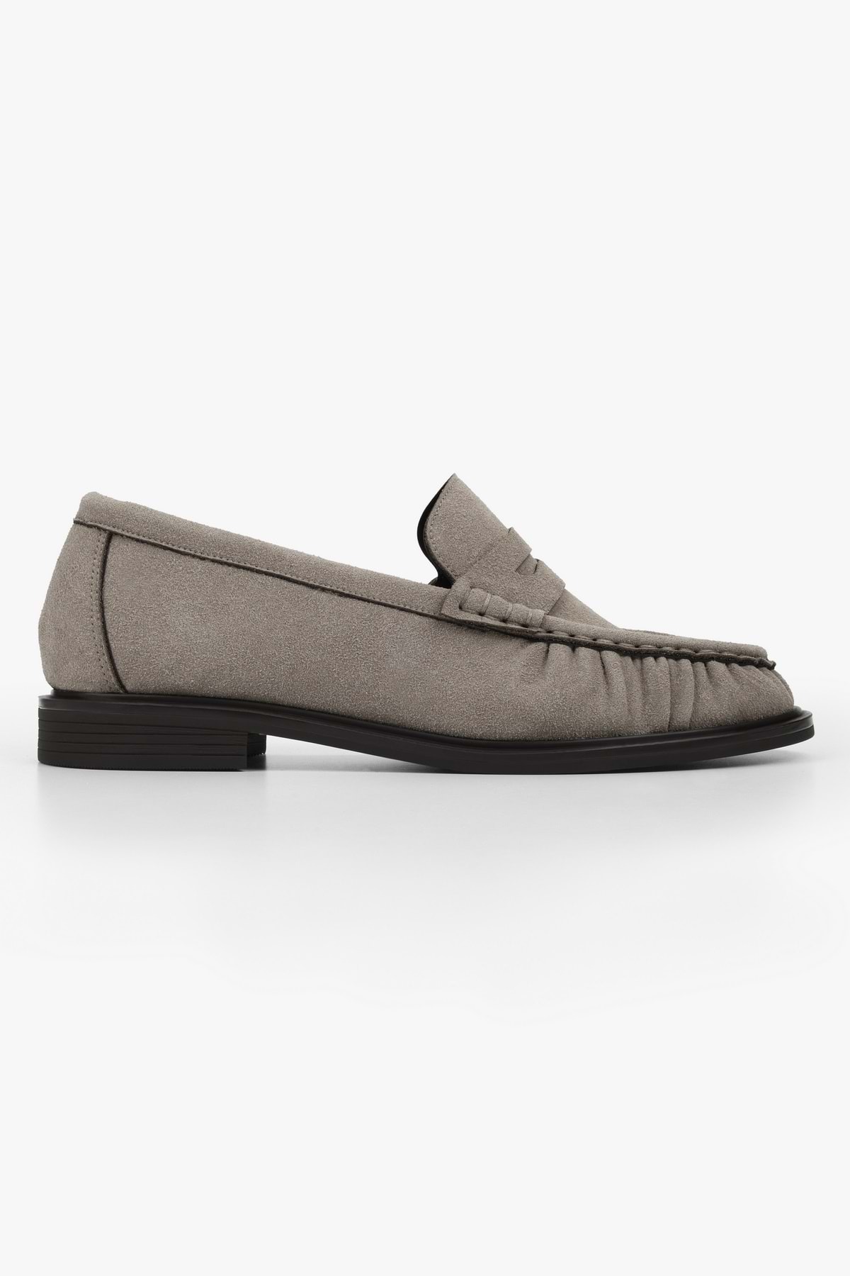 Shoeberry Kadın Rovel Vizon Süet Büzgülü Yumuşak Makosen görsel 2
