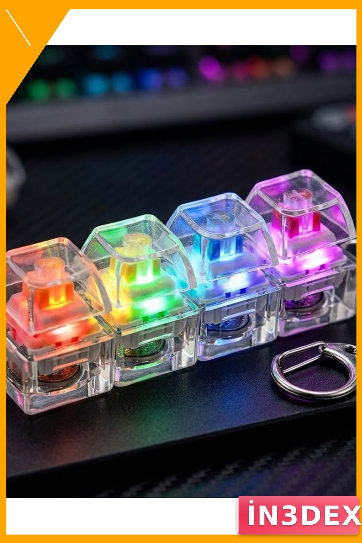 Klik Sesli Fidget Anahtarlık Mekanik Klavye Hissi günlük yoğunluk Giderici