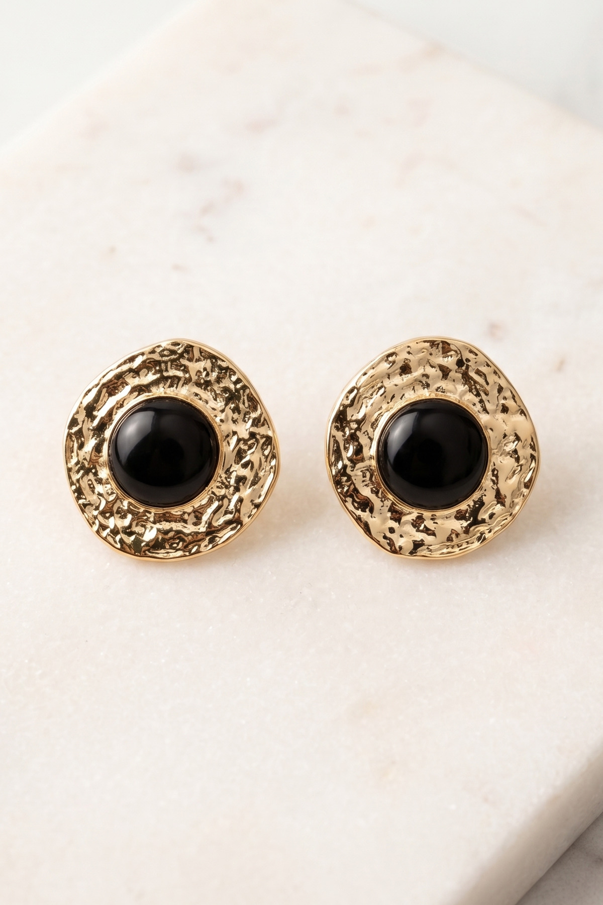 Vintage Black Enamel Earrings