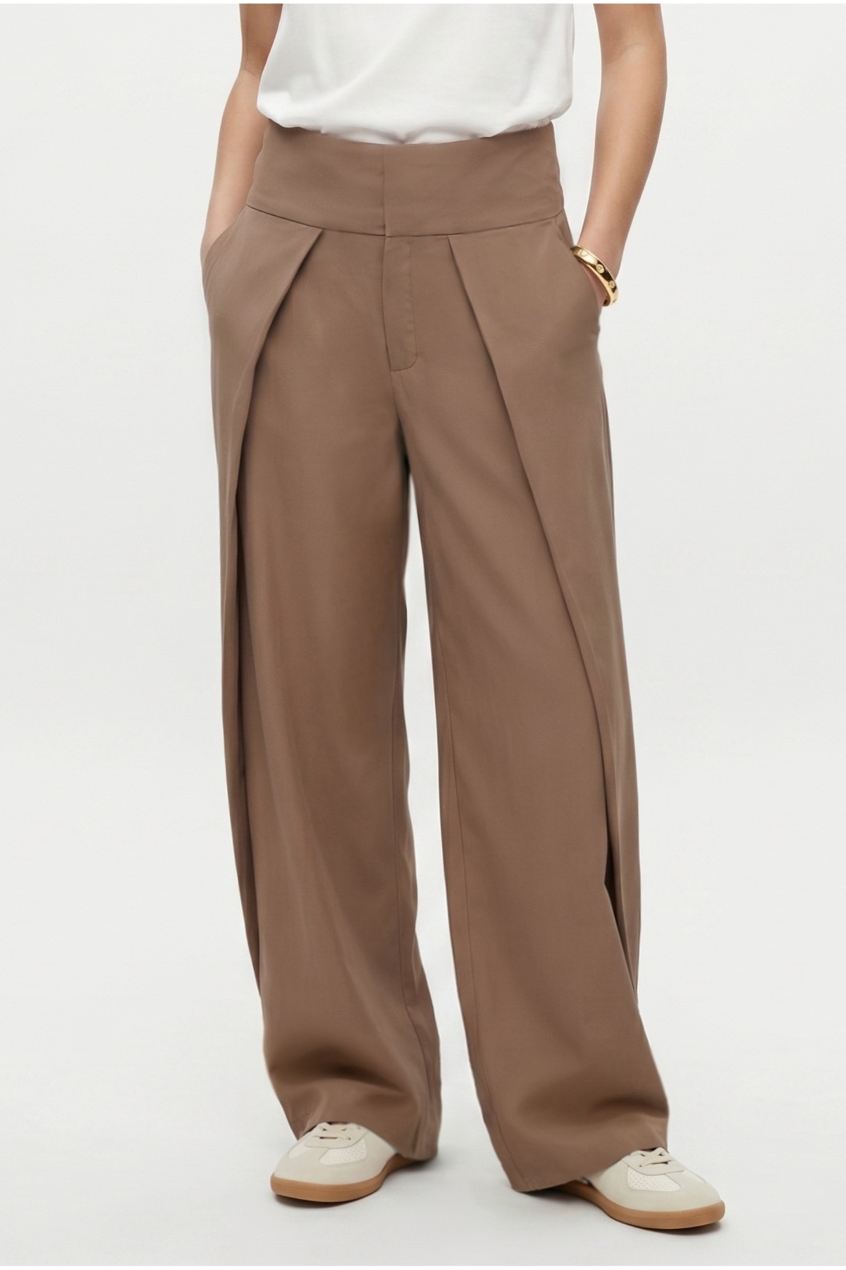 Women's Arthur Clip-on Beige Woven Pants