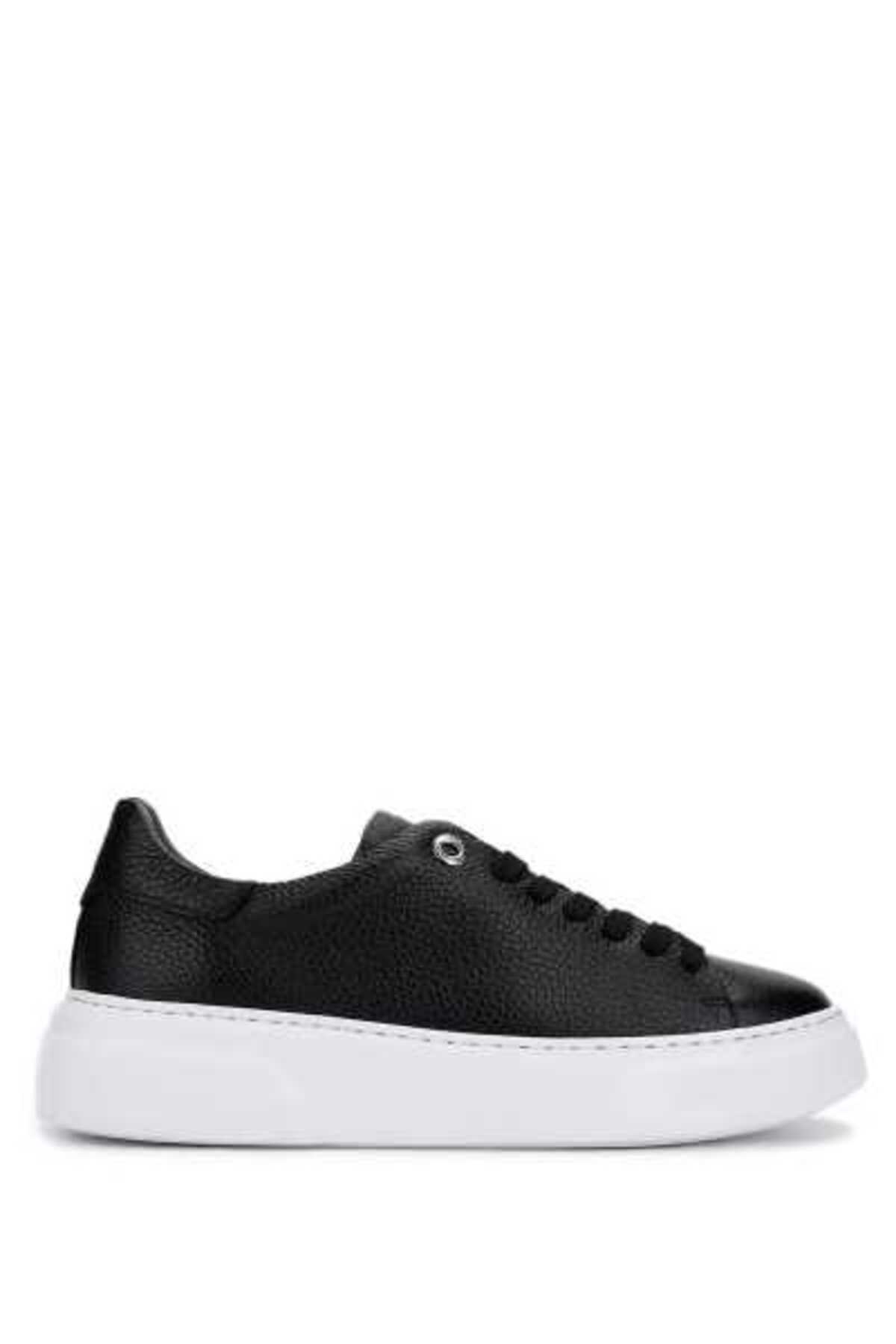 Tamer Tanca Kadın Hakiki Deri Siyah Floter Sneakers & Spor Ayakkabı