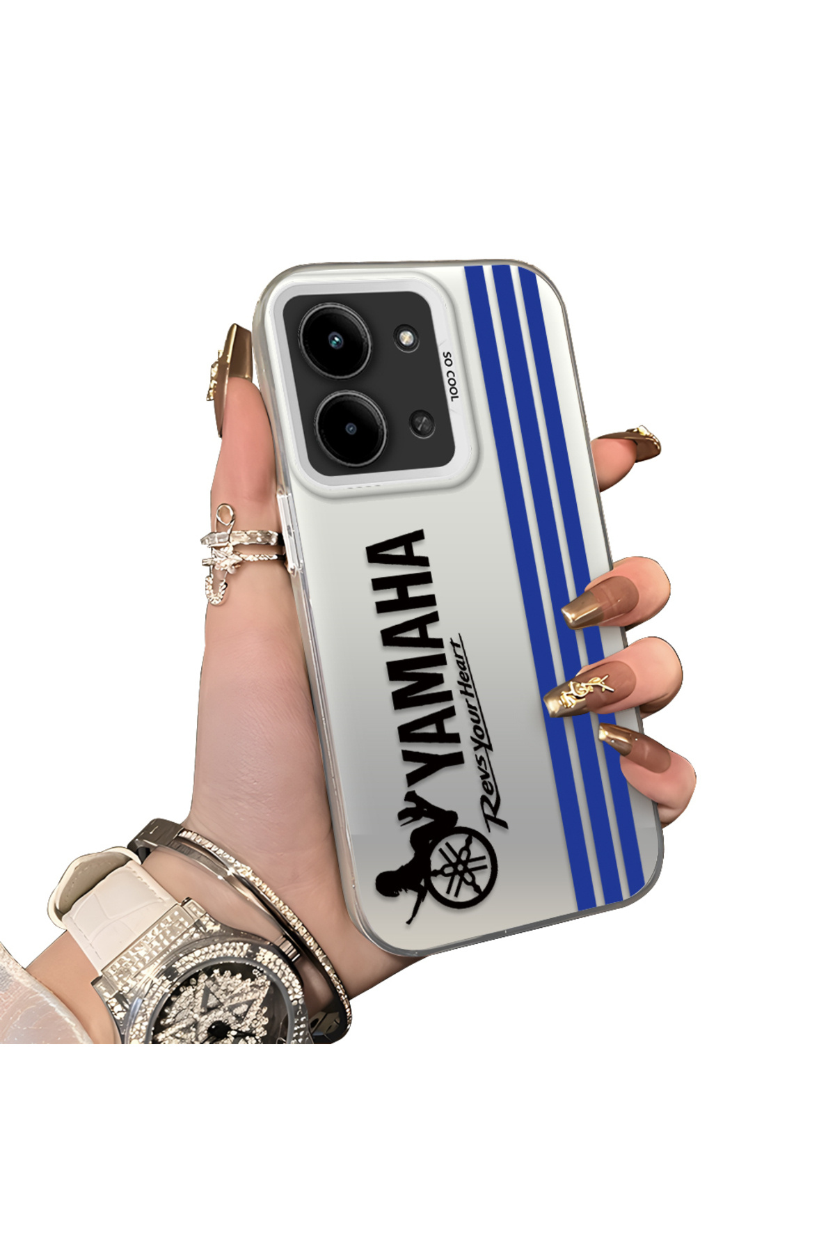 Redmi 15c 5G Compatible Silicone Edge Hard Rear Anti Fall Phone Case with BMW Pattern