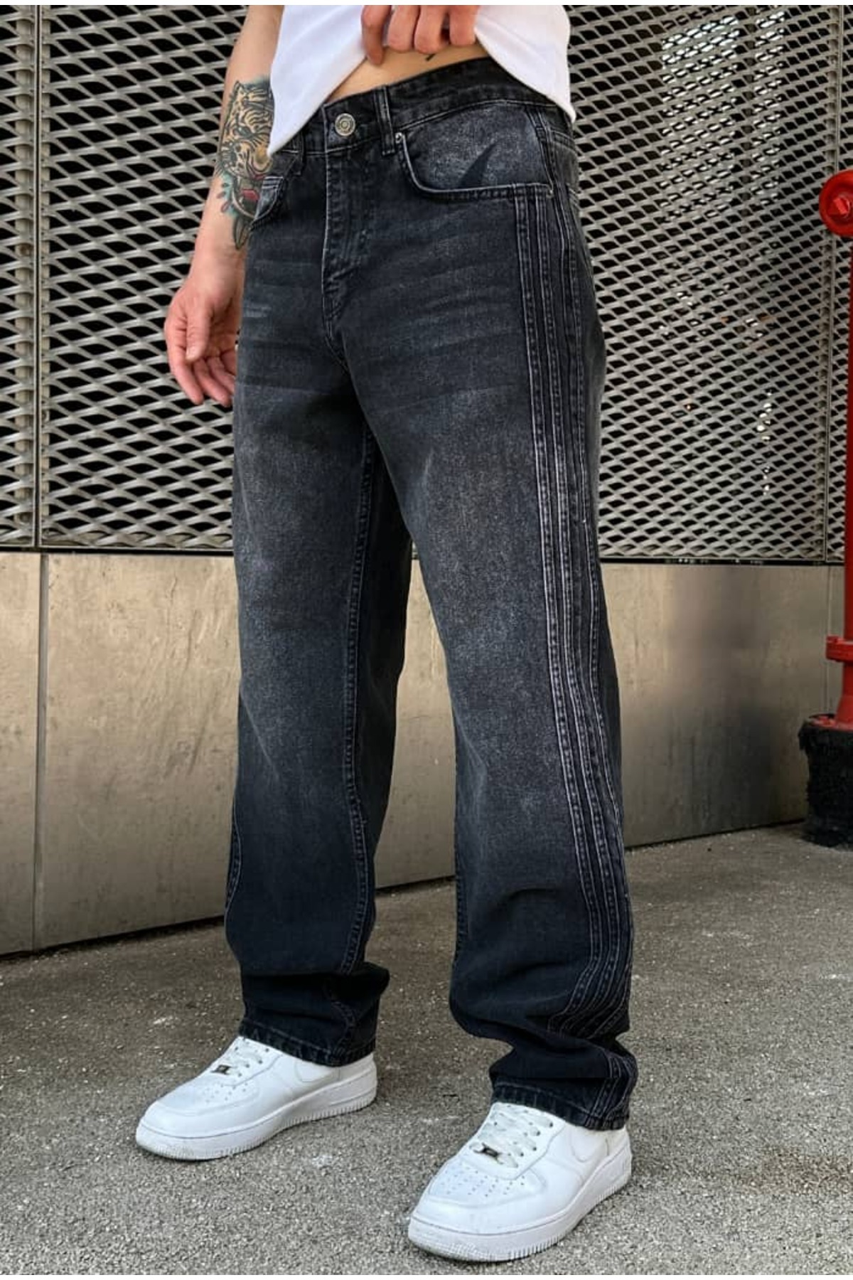 Şerit Detaylı Premium Baggy Pantolon — رنگارنگ RPŞRTDTY — تصویر 3 از 5