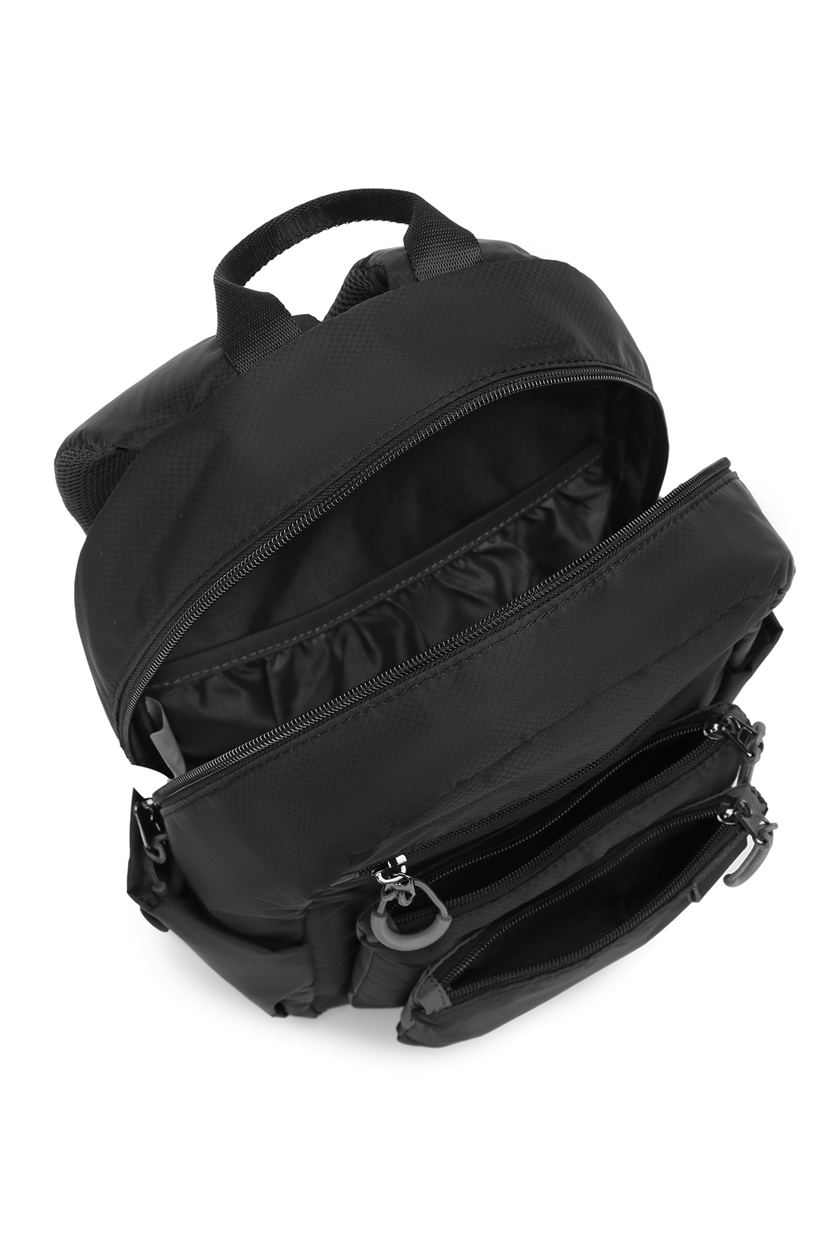 SMART BAGS Siyah Günlük Orta Boy Hafif Kumaş Kadın Sırt Çantası görsel 5