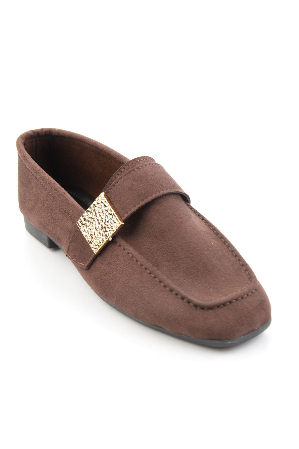 Bambi Kahve Kadın Loafer Ayakkabı K01879251472 görsel 2