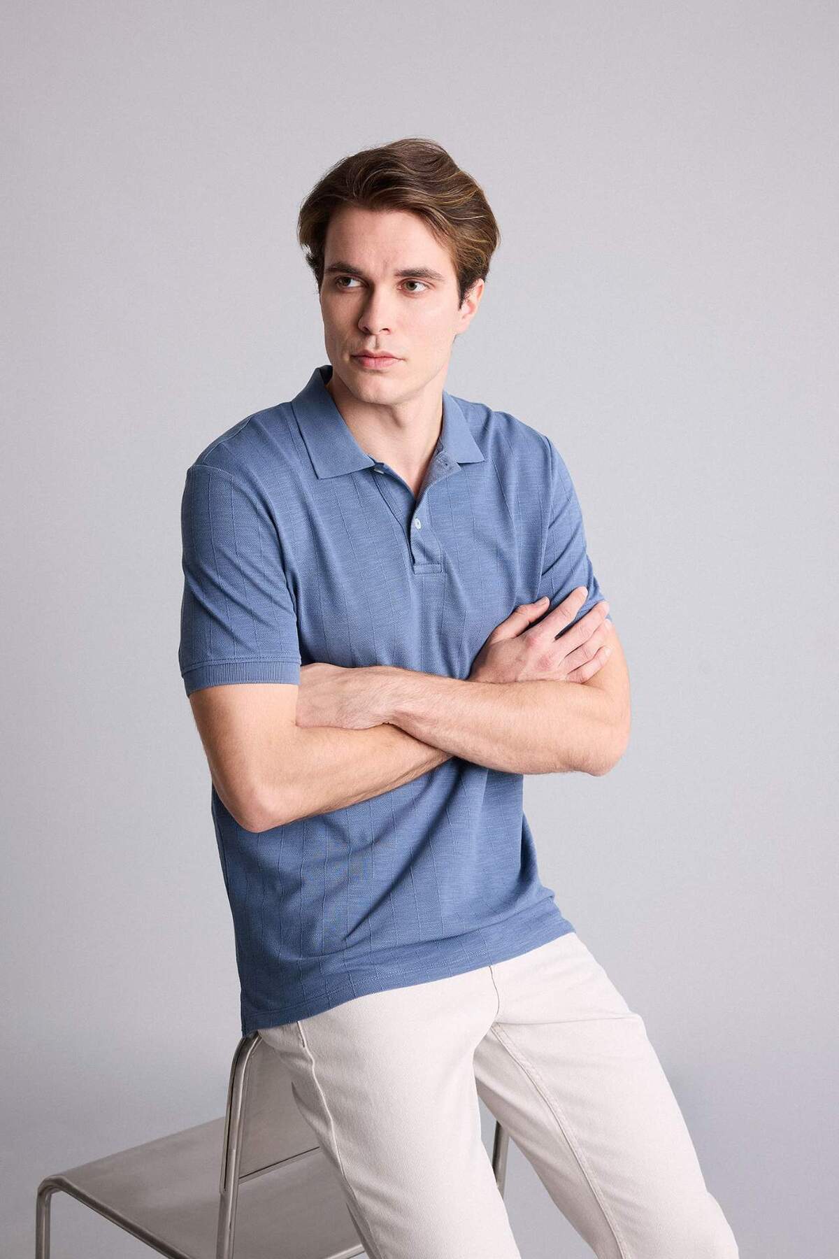 Defacto Cotton Regular Fit Polo Collar Short Sleeve Polo T-Shirt G8120Ax26Sm