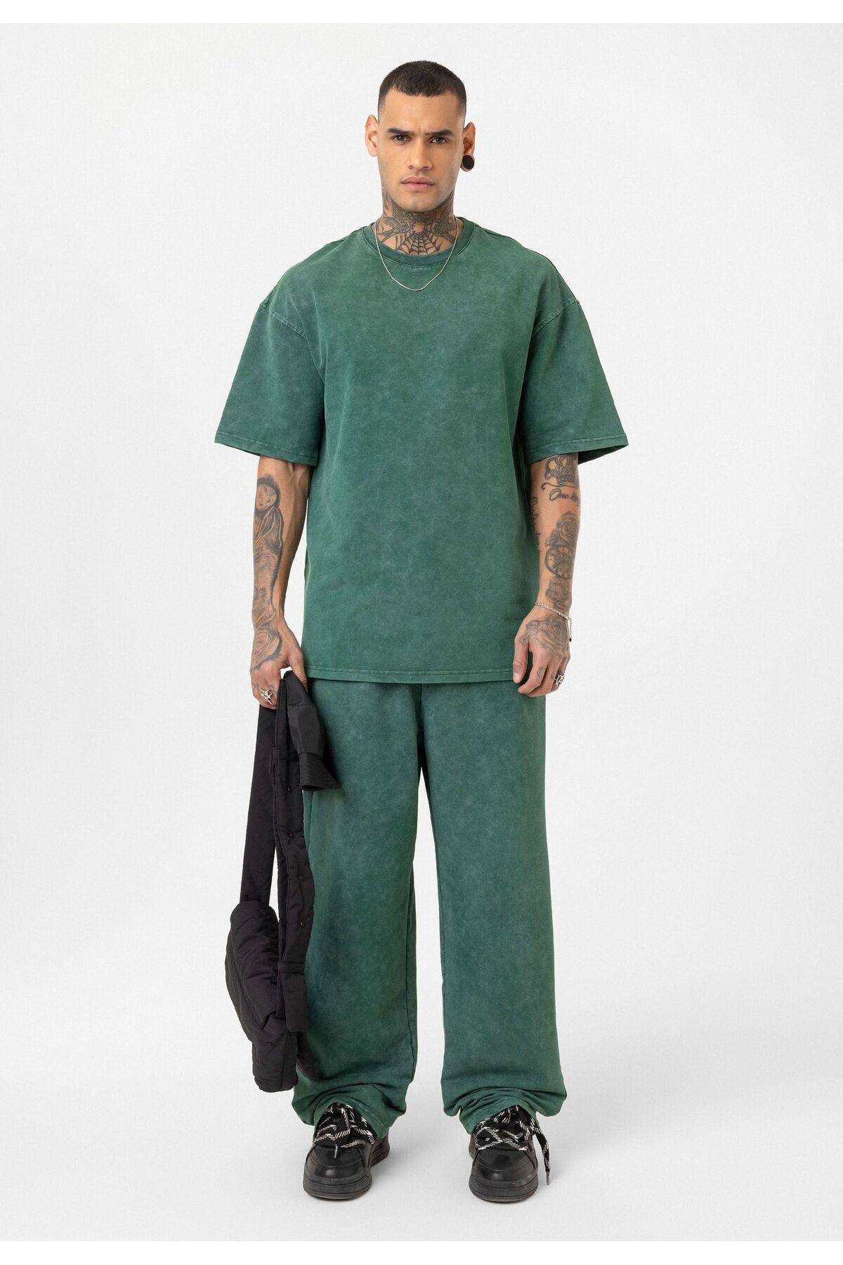 Yıkamalı Oversize Eşofman Takım — سبز DND_V90-01 — تصویر 2 از 6