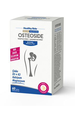 Healthy Side Osteoside Kalsiyum, Magnezyum, Çinko ve D3&K2 İçeren 60 Tablet T...