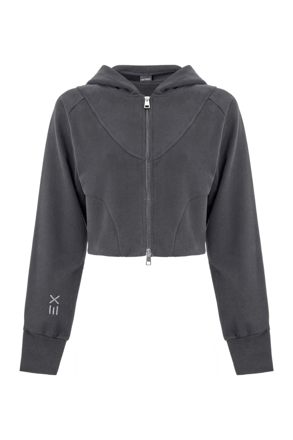 Definex Kadın Korse Fit Dual Zip Kapüşonlu Sweat