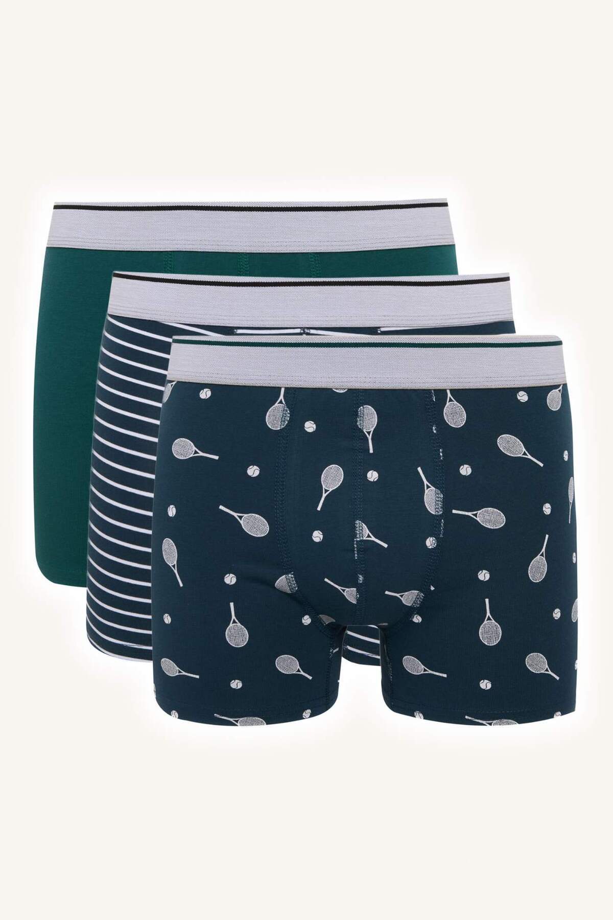 DeFacto Regular Fit Desenli 3'lü Boxer Set H4517AX26SP
