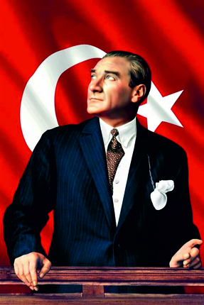 MAVİ DENİZ REKLAM ATATÜRK POSTERİ RAŞEL BEZ 100X150 CM