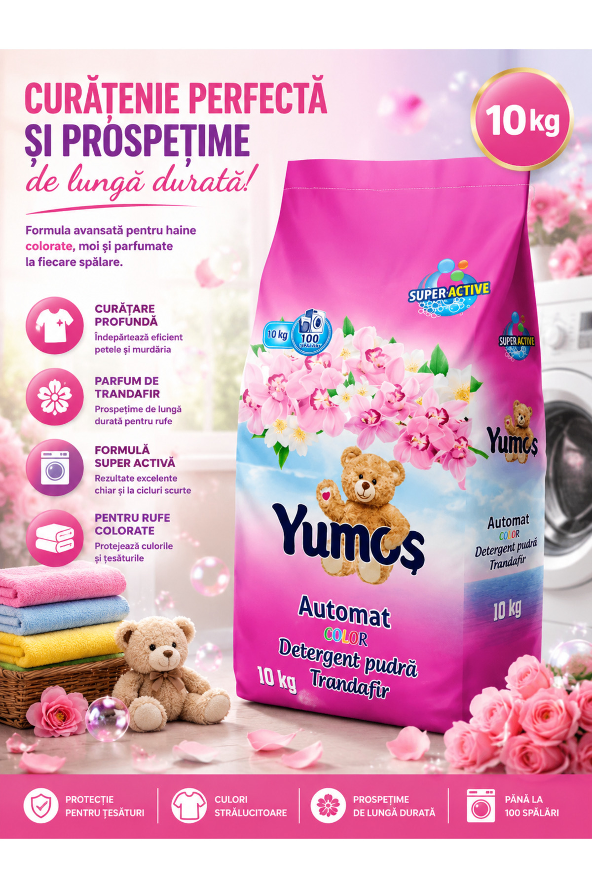 Yumoş Yumos Автоматичен перилен препарат на прах 10 кг, 100 изпирания