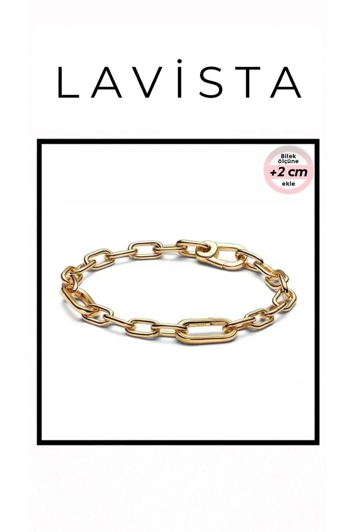 Lavista Silver ME Zincir İnce Gold Renk Gümüş Bileklik