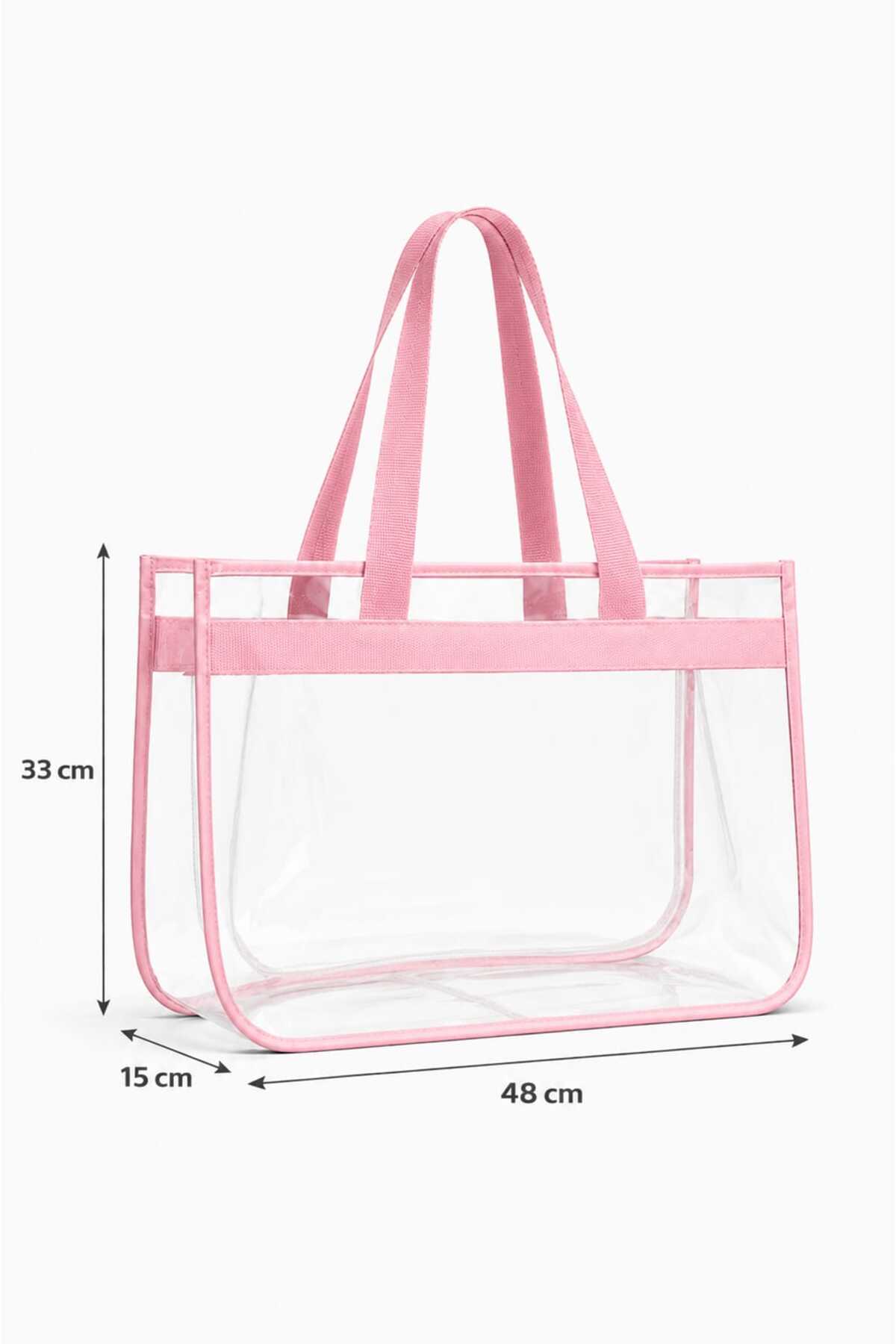 Maykis Şeffaf Büyük Boy Plaj & Günlük Çanta, Su Geçirmez PVC Organizer Çanta görsel 3