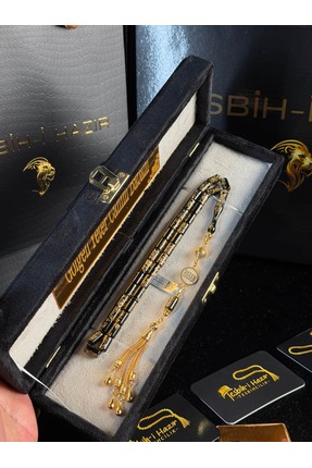 Tesbih-i Hazır Tesbihçilik Full Set 24K Orjinal Altın Parçacıklı Çift Sertifi...