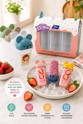 BuradaBuldun Snowy Bear Dondurma Kalıbı 4 lü BPA Free Ev Yapımı Dondurma ve B...