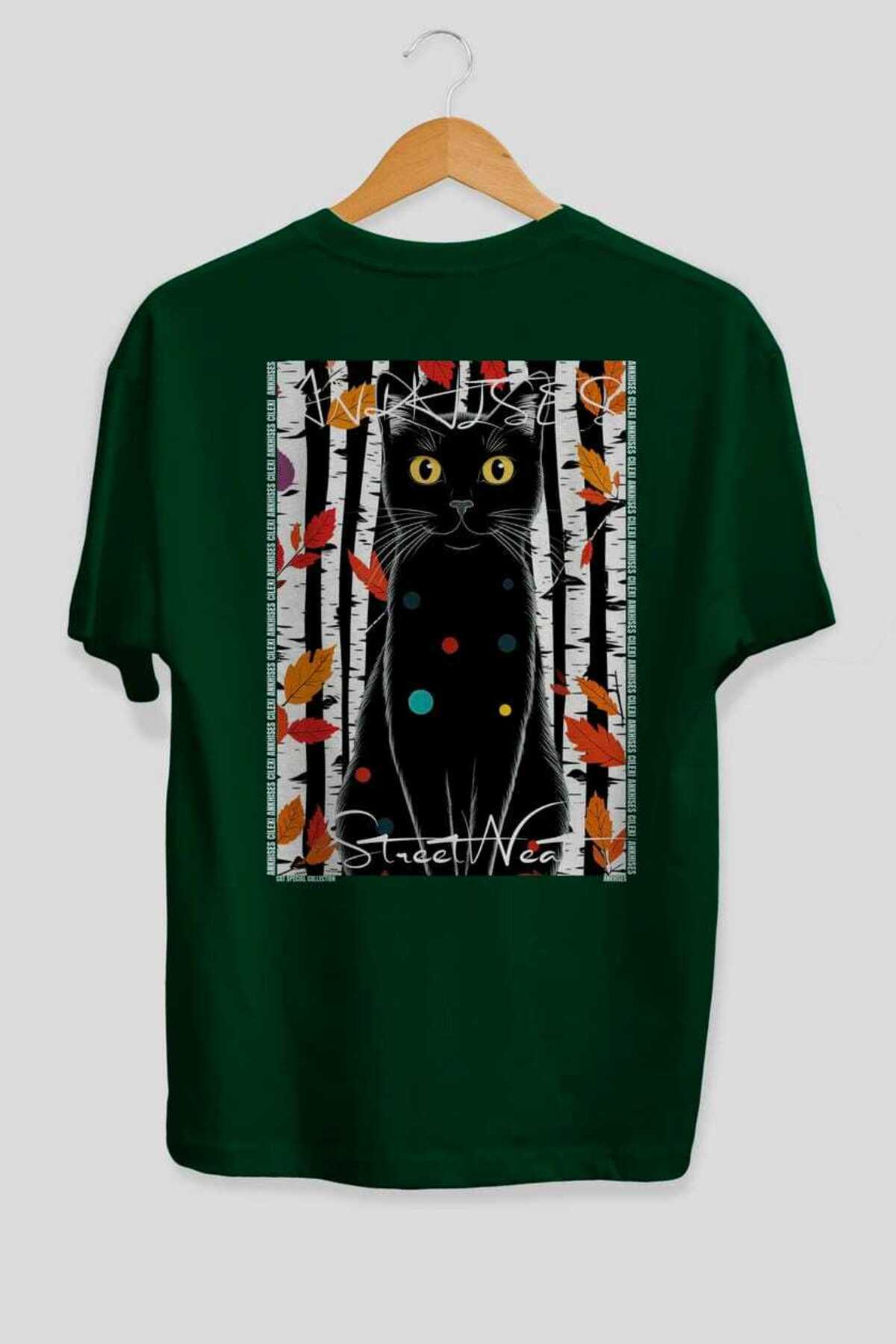 Ankhises For the Love of Cats 26 Cats Printed White Oversize T